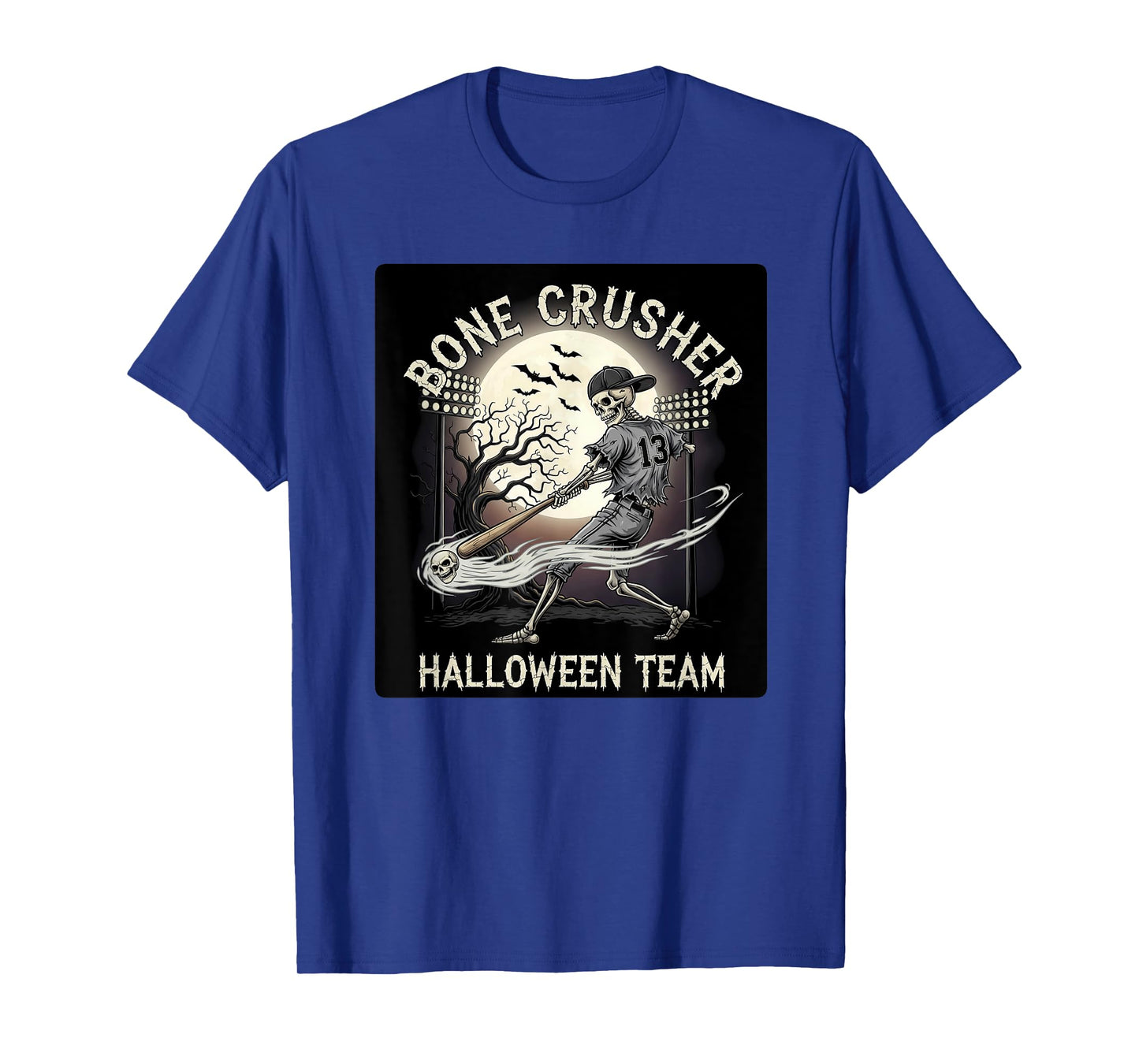 Skeleton Baseball Player Halloween Costume Funny Boys T-Shirt