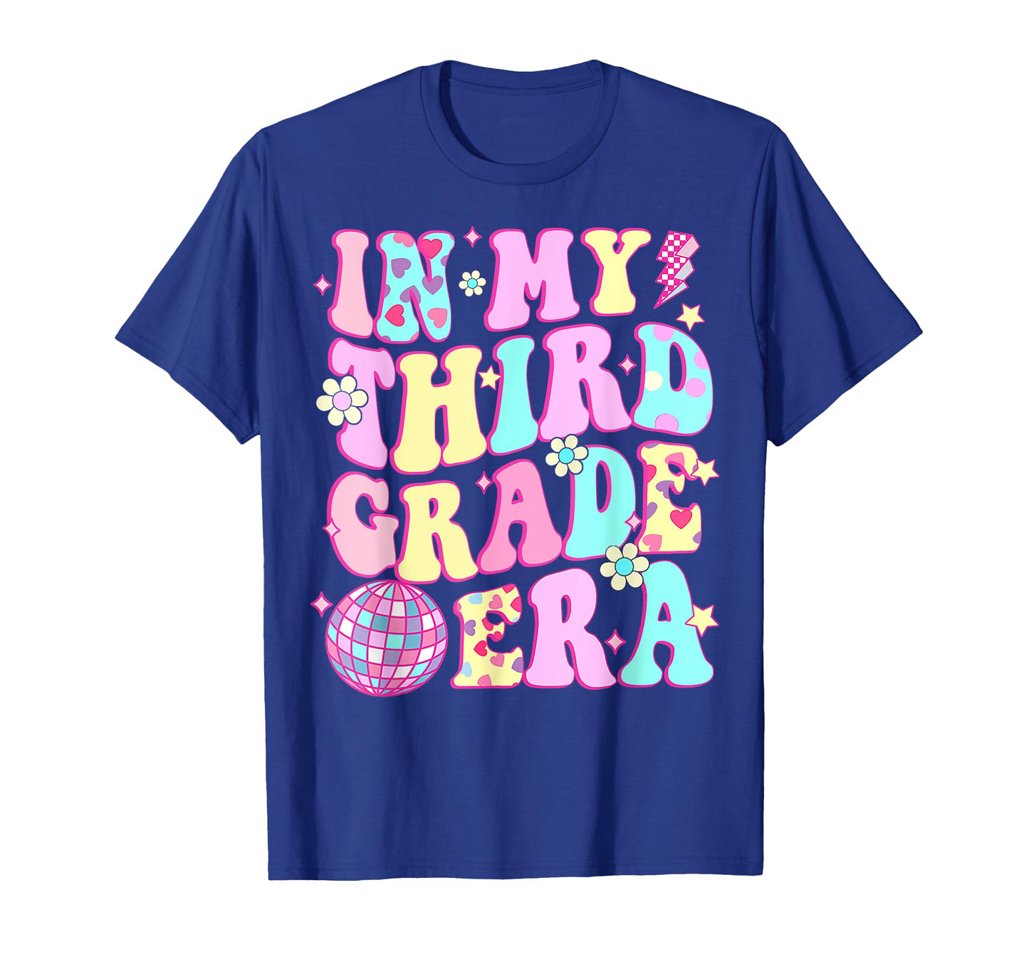 Retro Groovy Back To School In My Third Grade Era Girls Kids T-Shirt