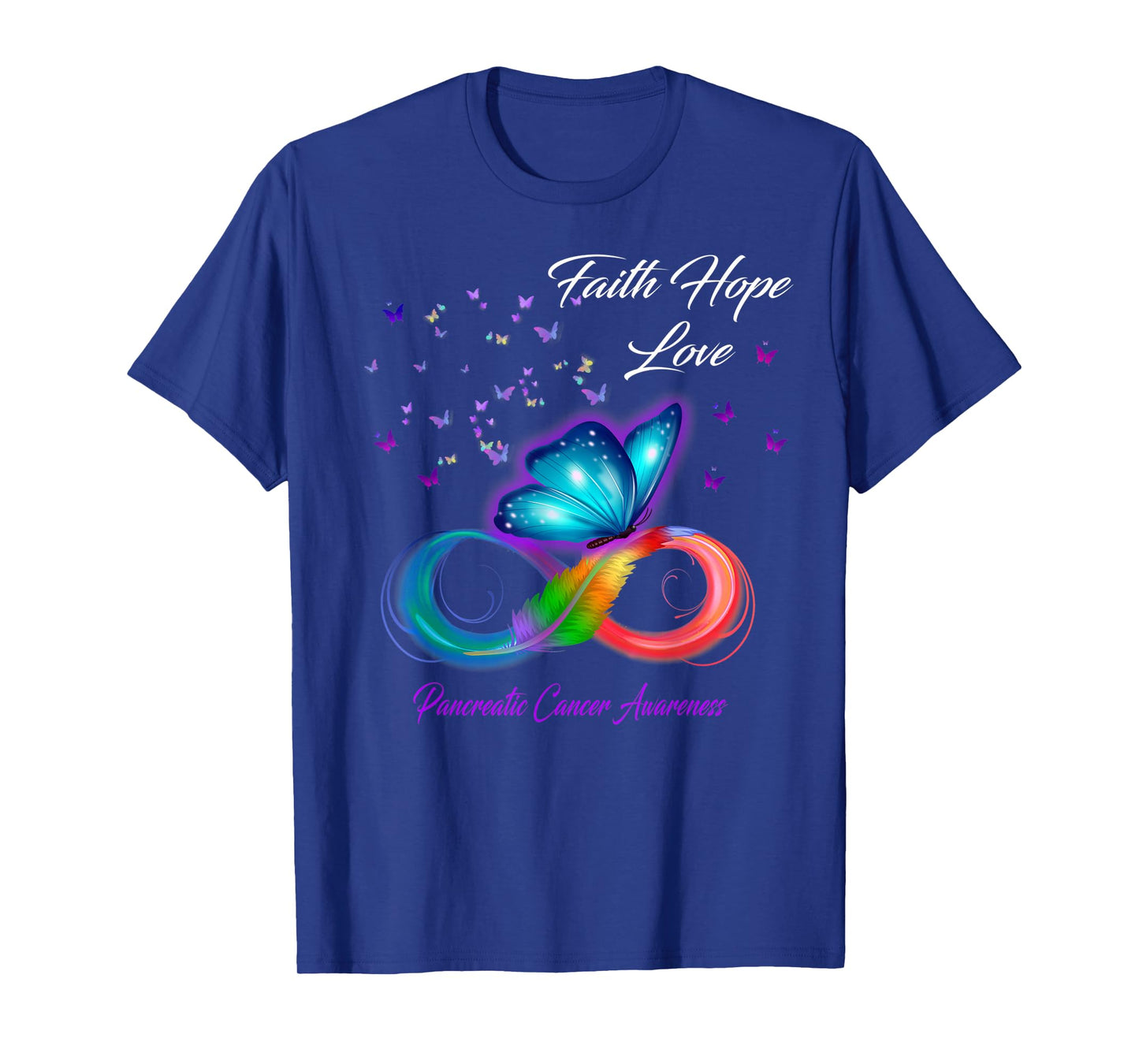 Butterfly Faith Hope Love Pancreatic Cancer Awareness T-Shirt