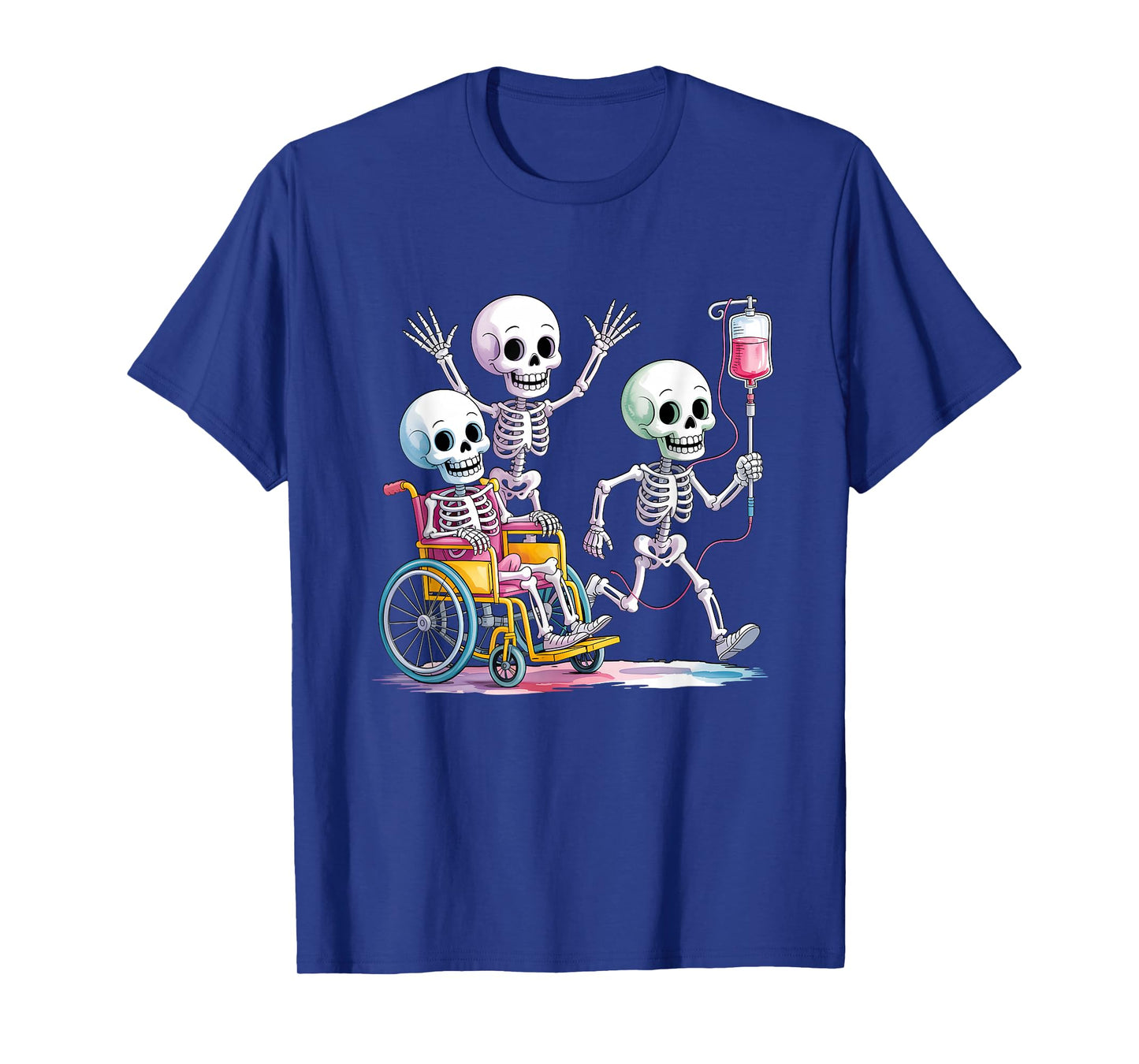Nurse Skeletons Funny Halloween Healthcare CNA Medical Crew T-Shirt