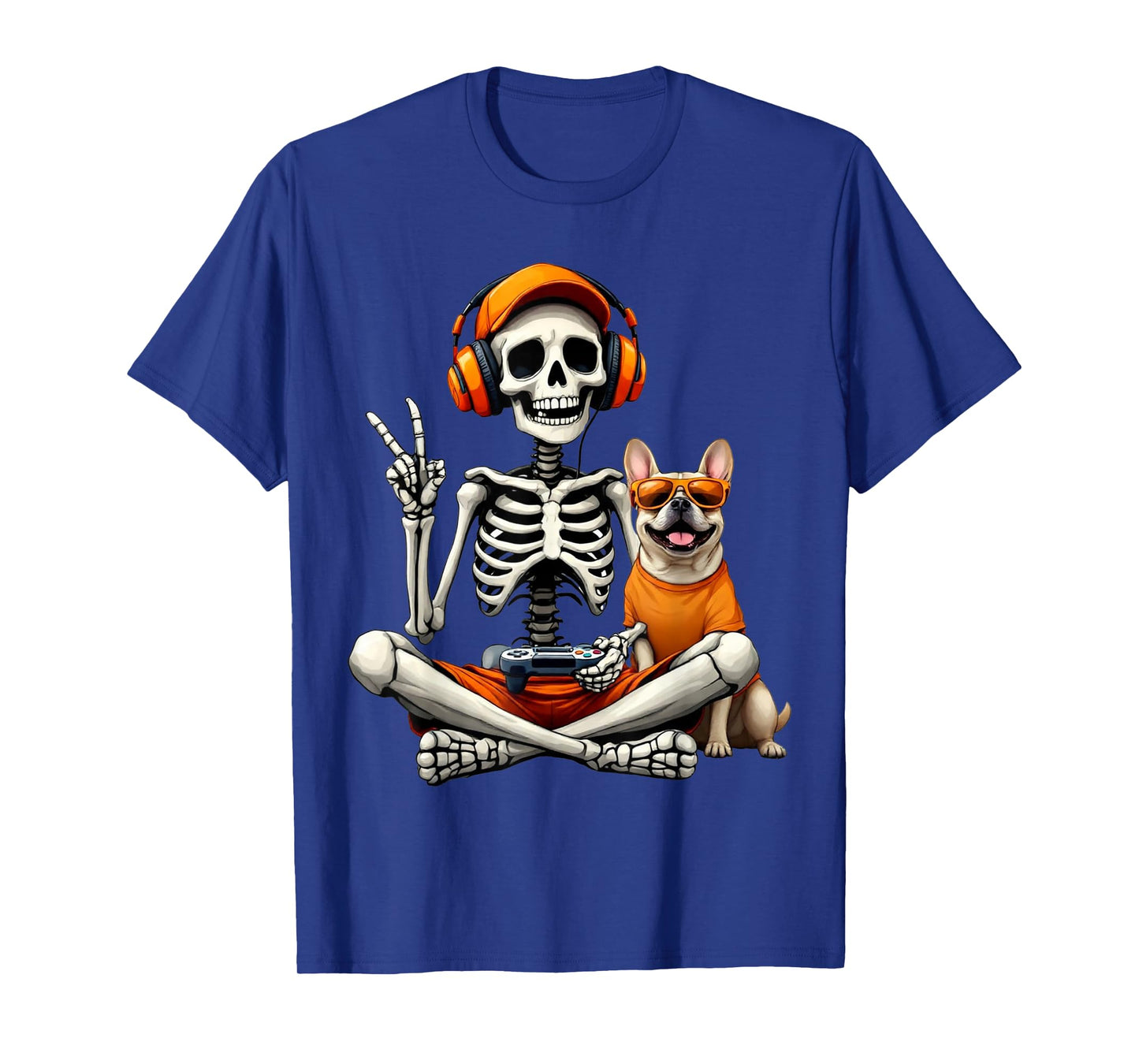 Halloween Skeleton Gamer Video Gaming Boys Men Kids Tees T-Shirt