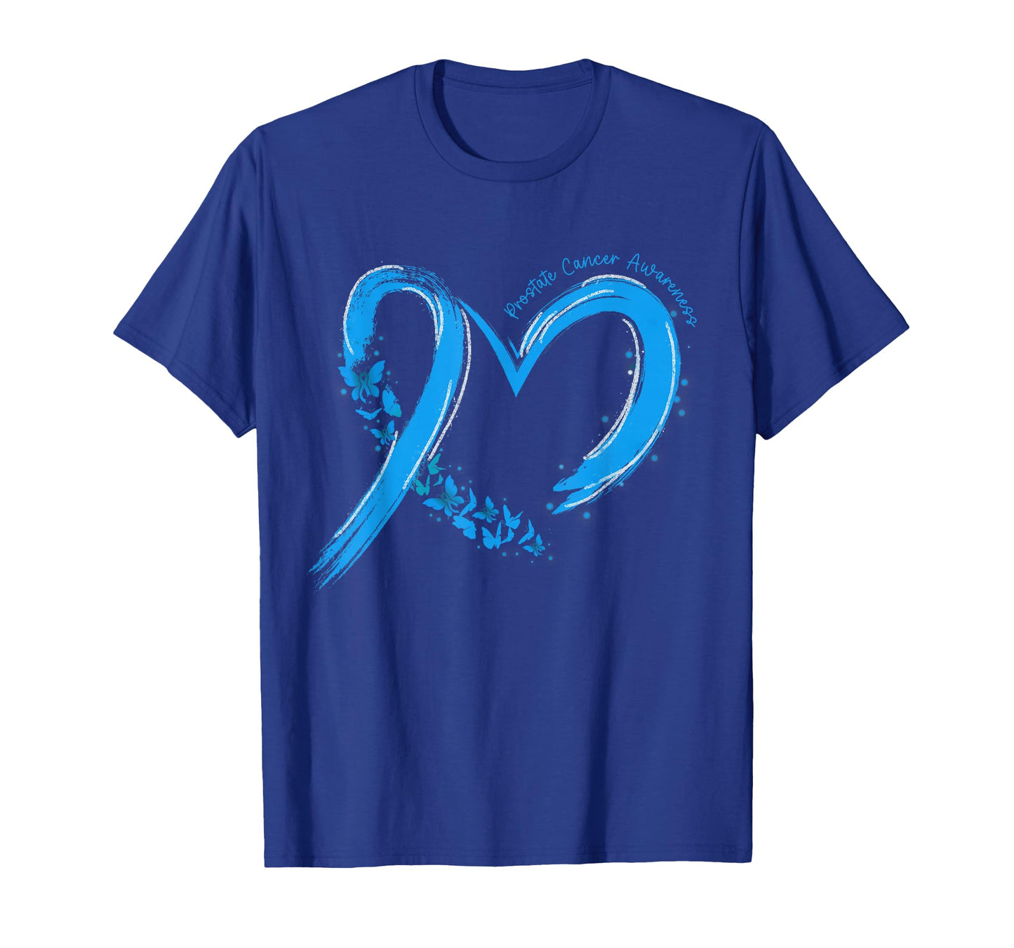 Prostate Cancer Awareness Heart Ribbon Light Blue Support T-Shirt