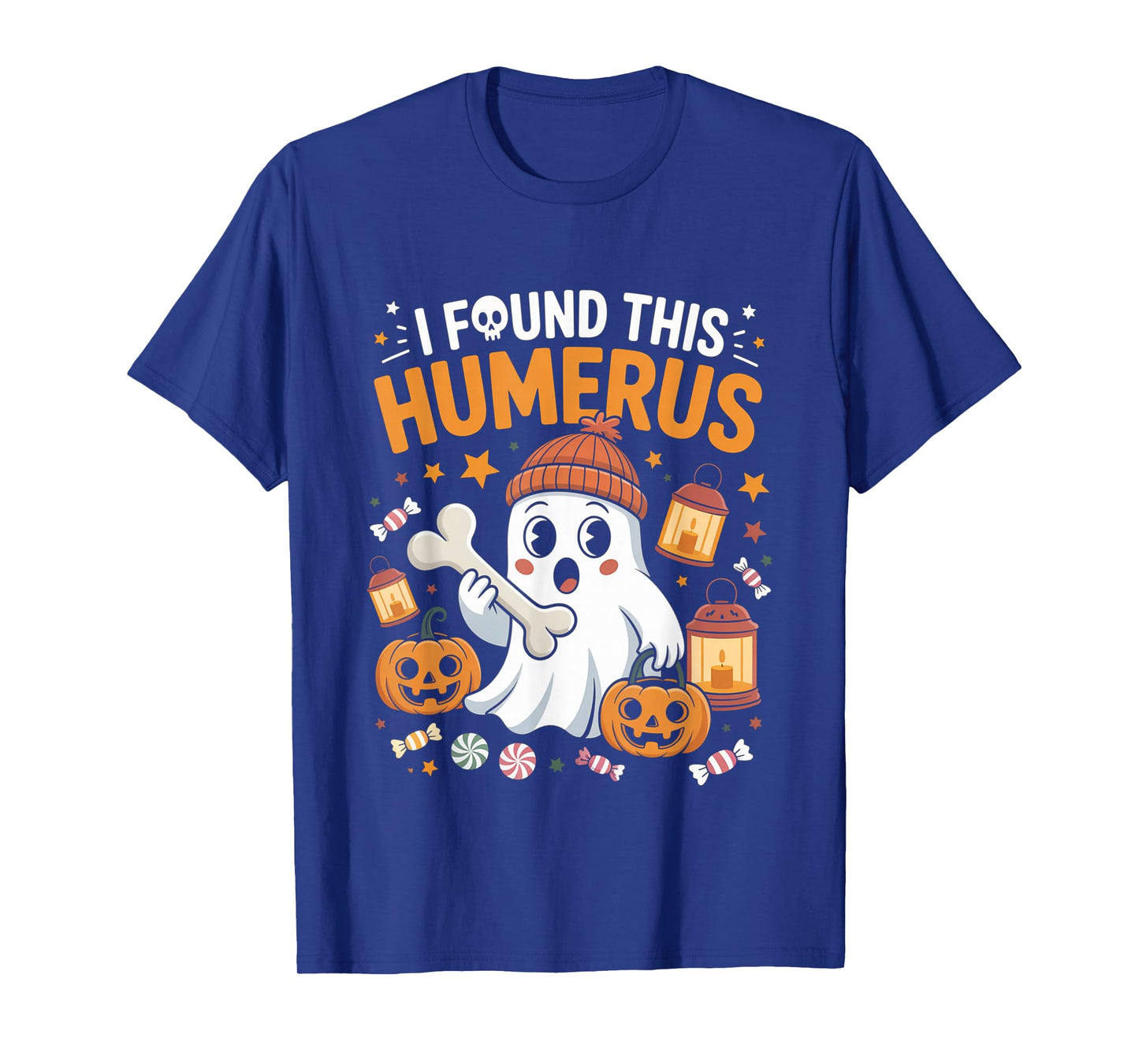 Ghost I Found This Humerus Funny Halloween Skeleton Women T-Shirt