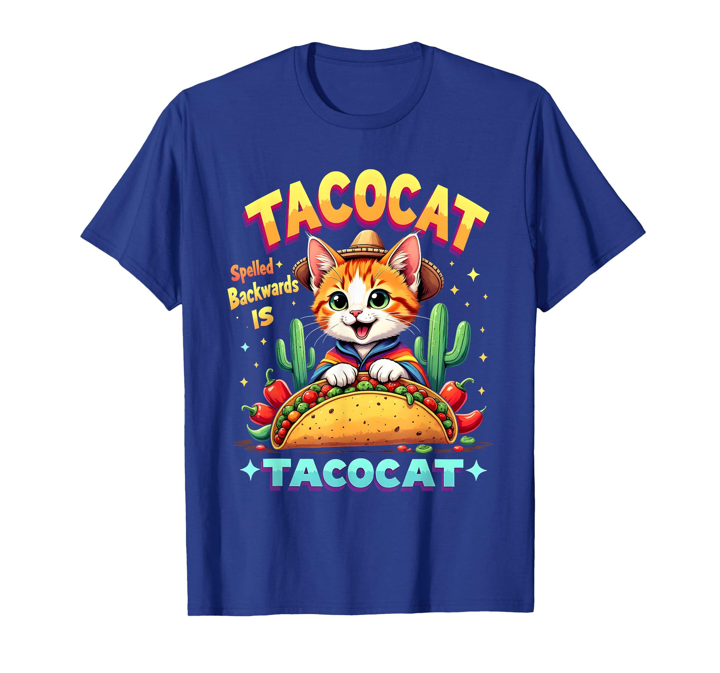 Tacocat Food Cat Lover Spelled Backward Is Tacocat Mexican T-Shirt for Men Women