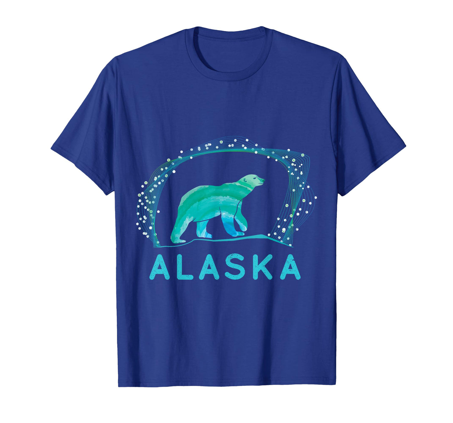Alaska Ice Bear with Polar Lights and Stars T-Shirt