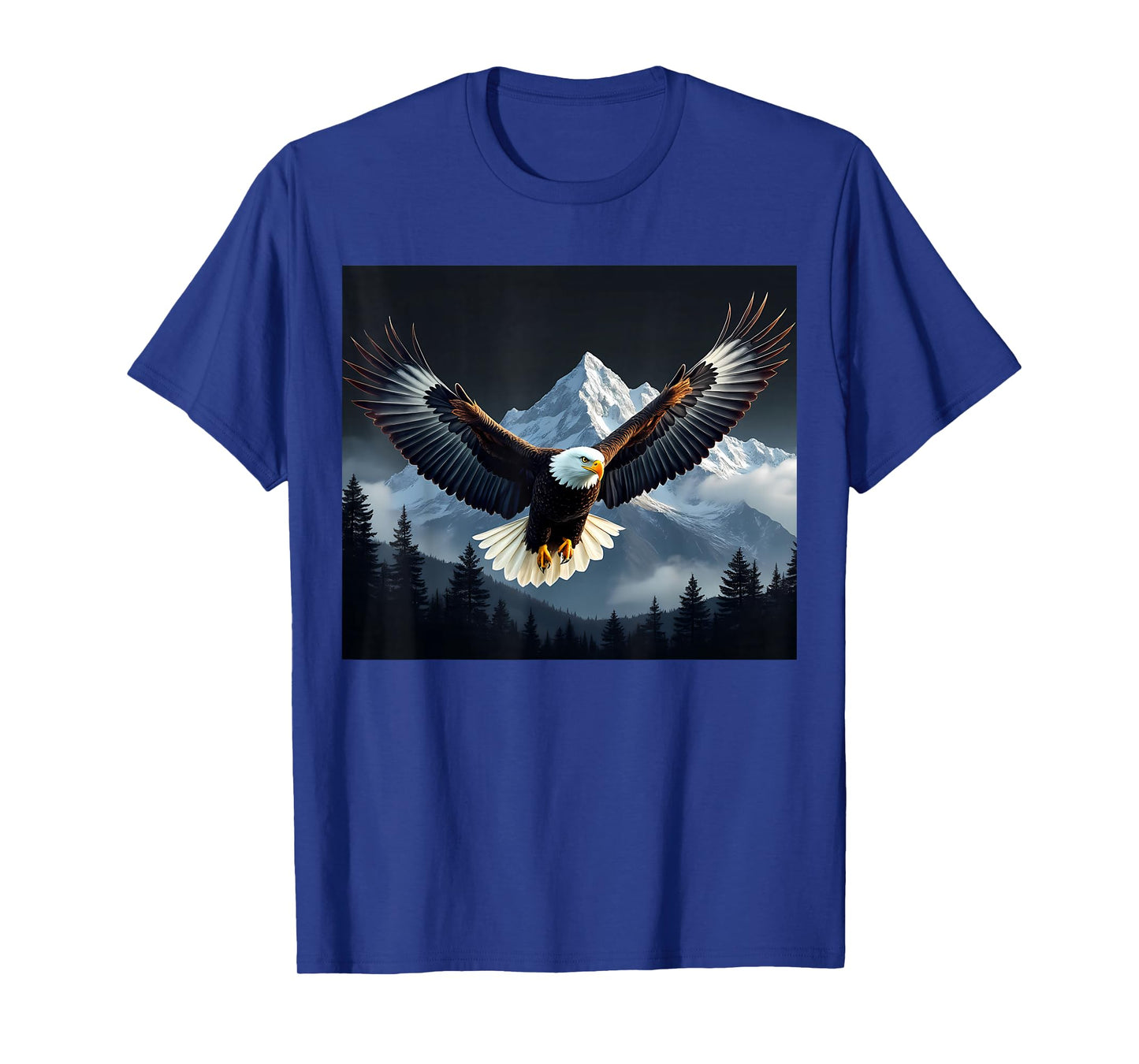 Bald Eagle Bird Mountains Forest Nature Cool Animal Graphic T-Shirt