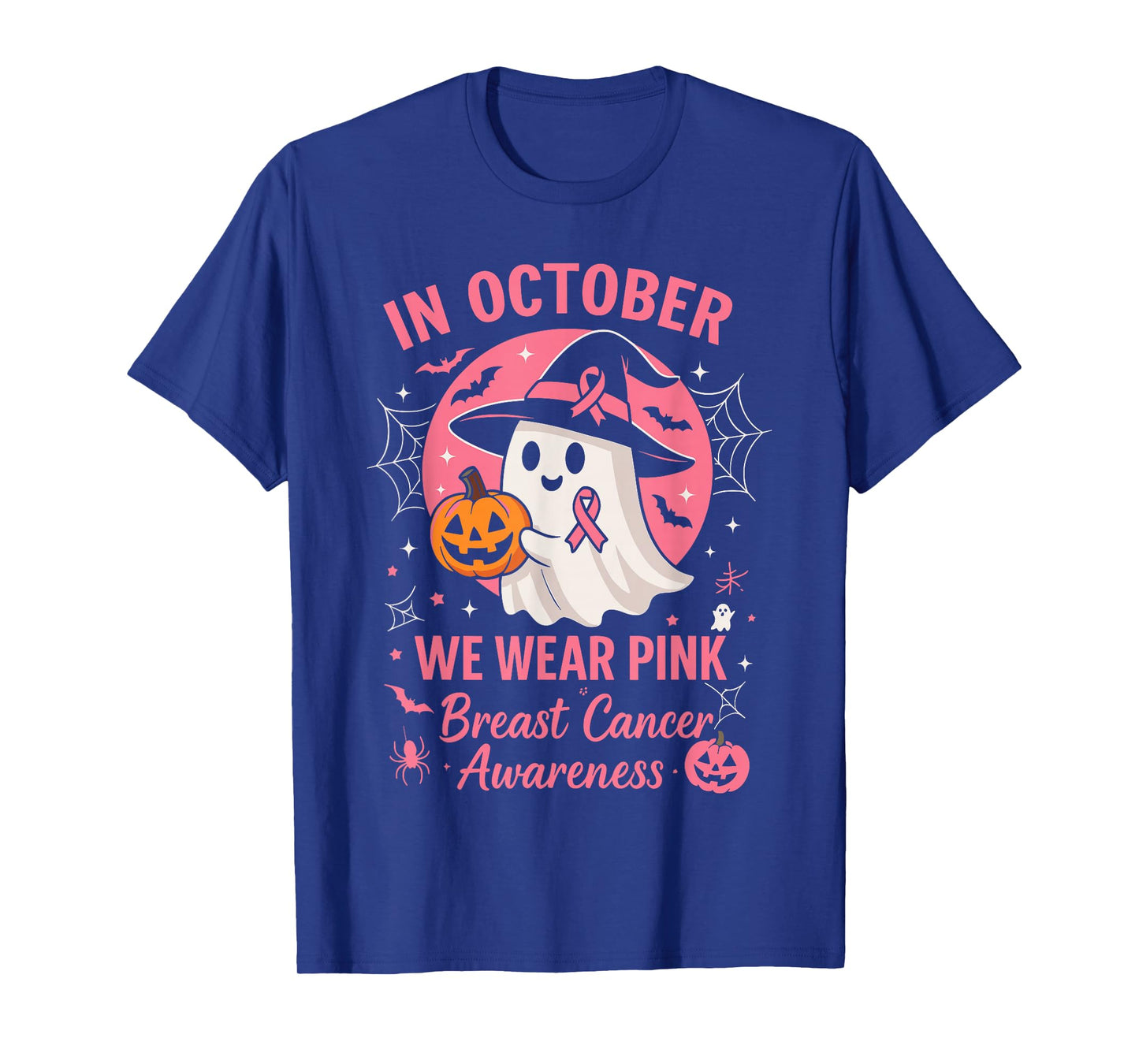 Breast Cancer Shirts Women Halloween in October We Wear Pink T-Shirt