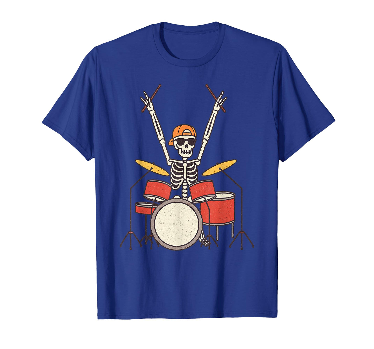 Vintage Halloween Skeleton Drummer Funny Spooky Costume T-Shirt