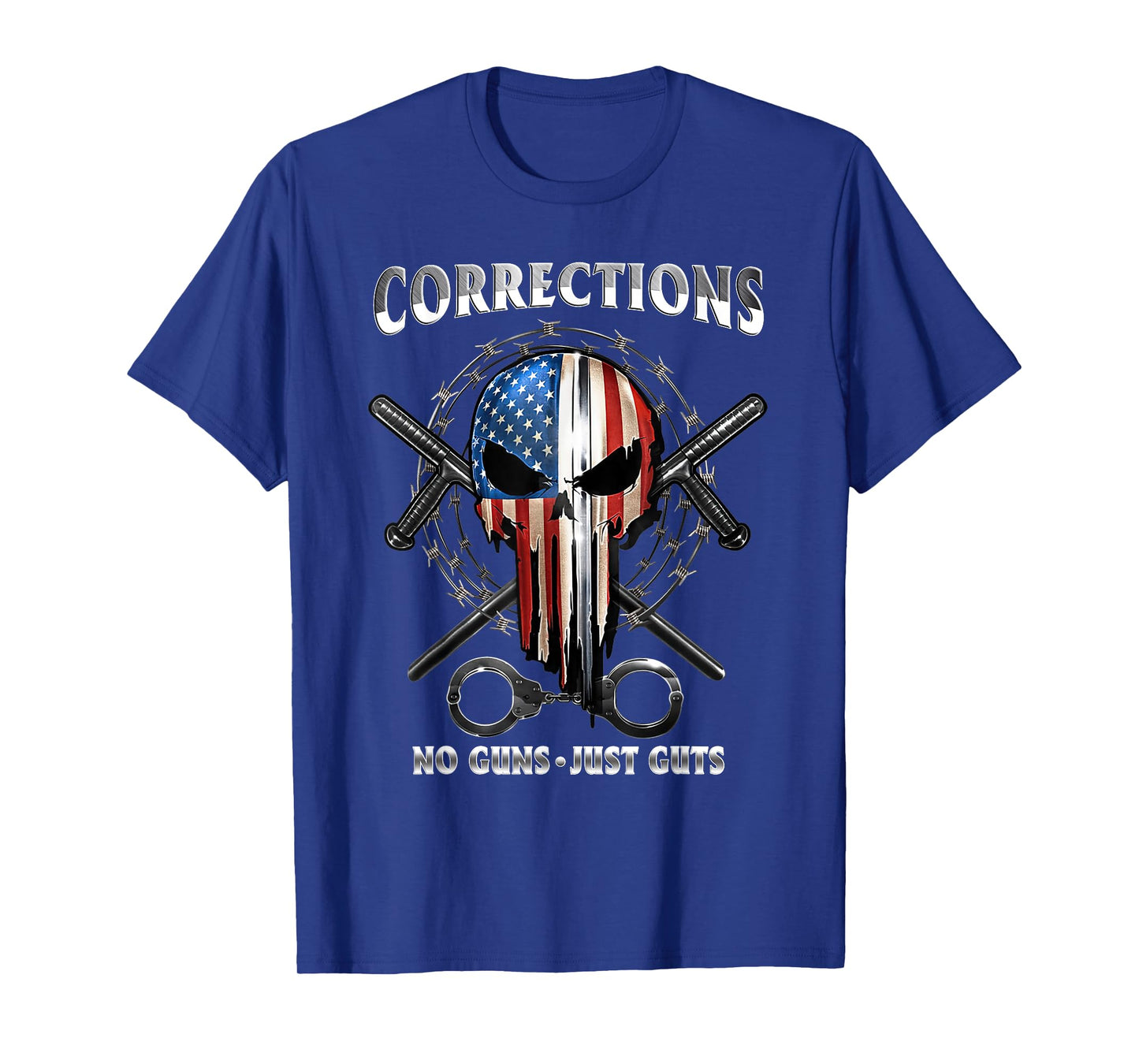 Corrections Just Guts Skull Of Freedom Correctional Officer T-Shirt