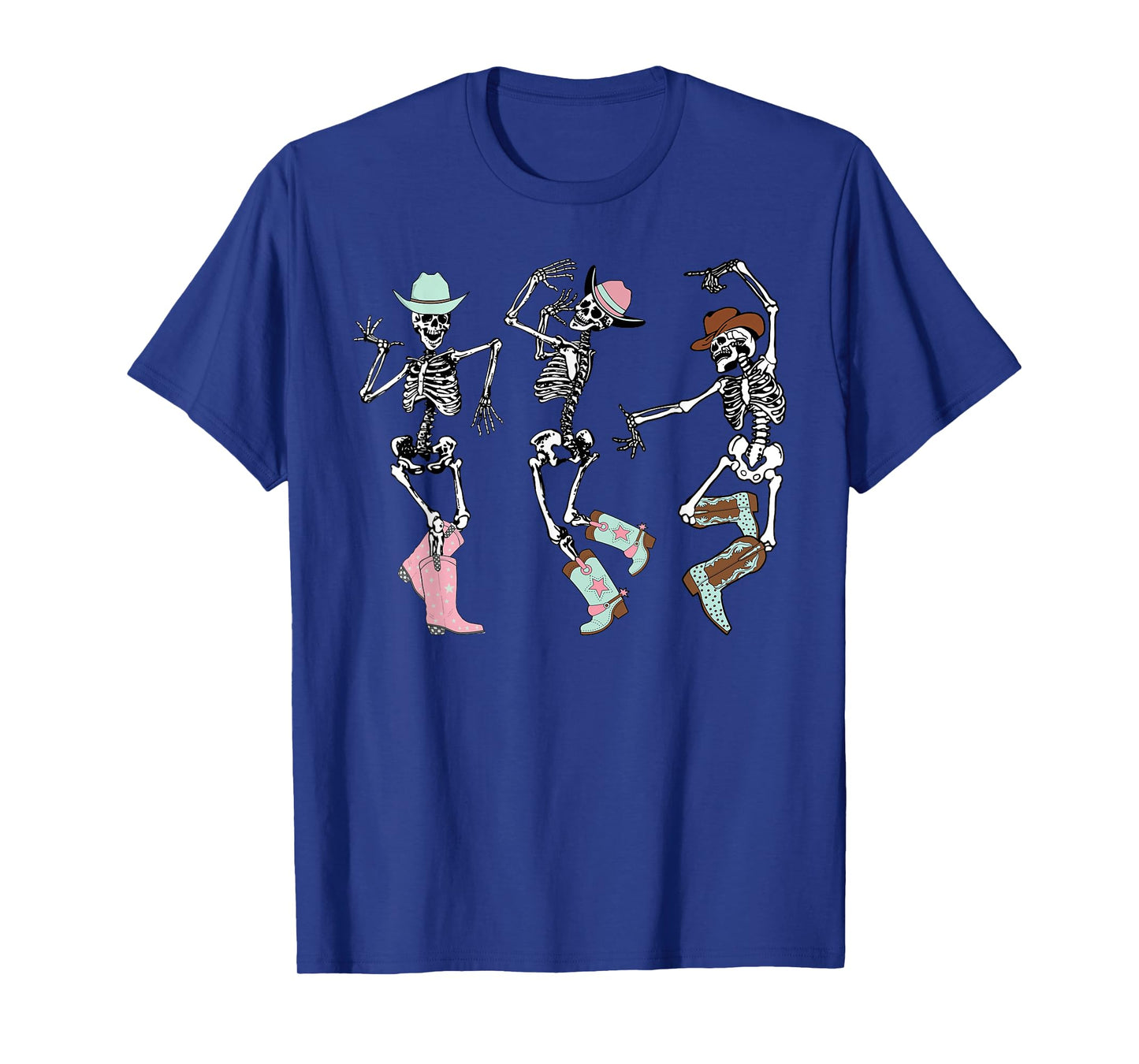 Boot Skeleton Dancing Cowboy Western Women Girls T-Shirt