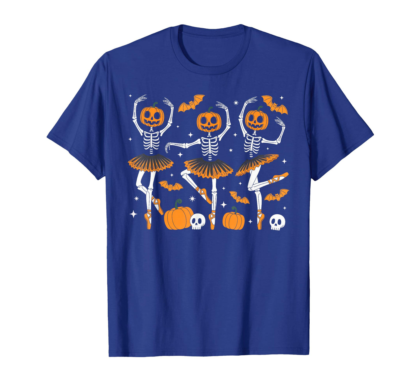 Ballet Pumpkin Skeleton Scary Halloween Men Women Boys Girl T-Shirt