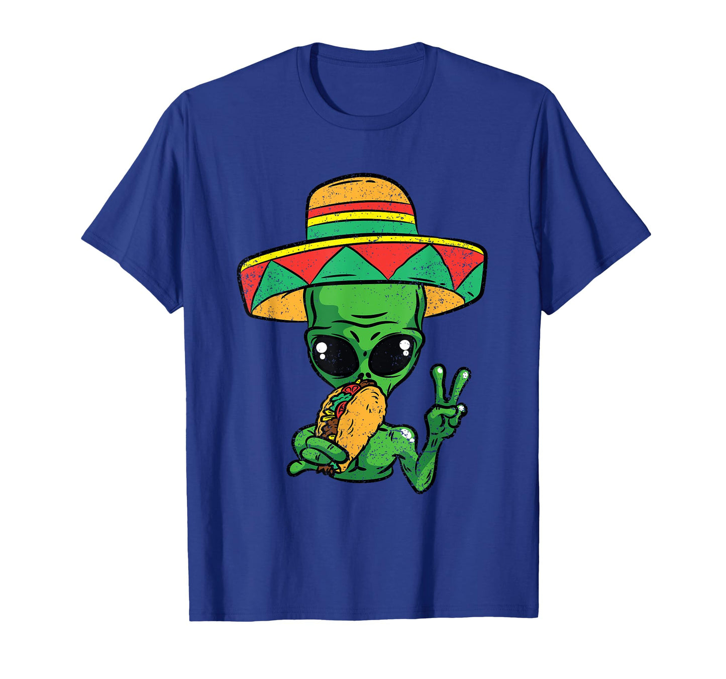 Alien Eating Taco Cinco De Mayo Sombrero Mexican Fiesta T-Shirt