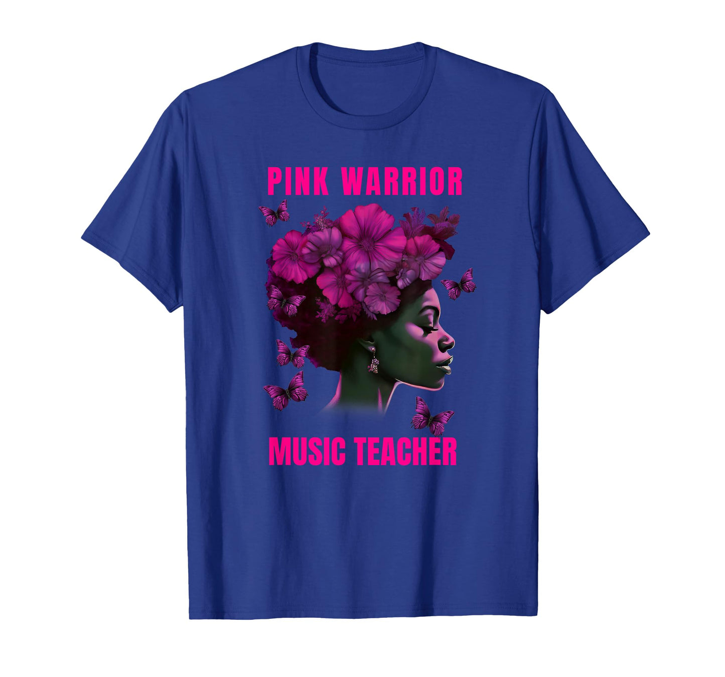 Breast Cancer Awareness Music Teacher Pink Warrior T-Shirt