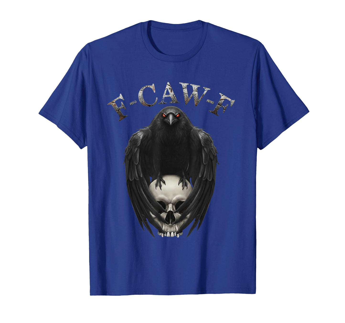 F-CAW-F Black Crow Skeleton Adult Humor Spooky Gothic Bird T-Shirt