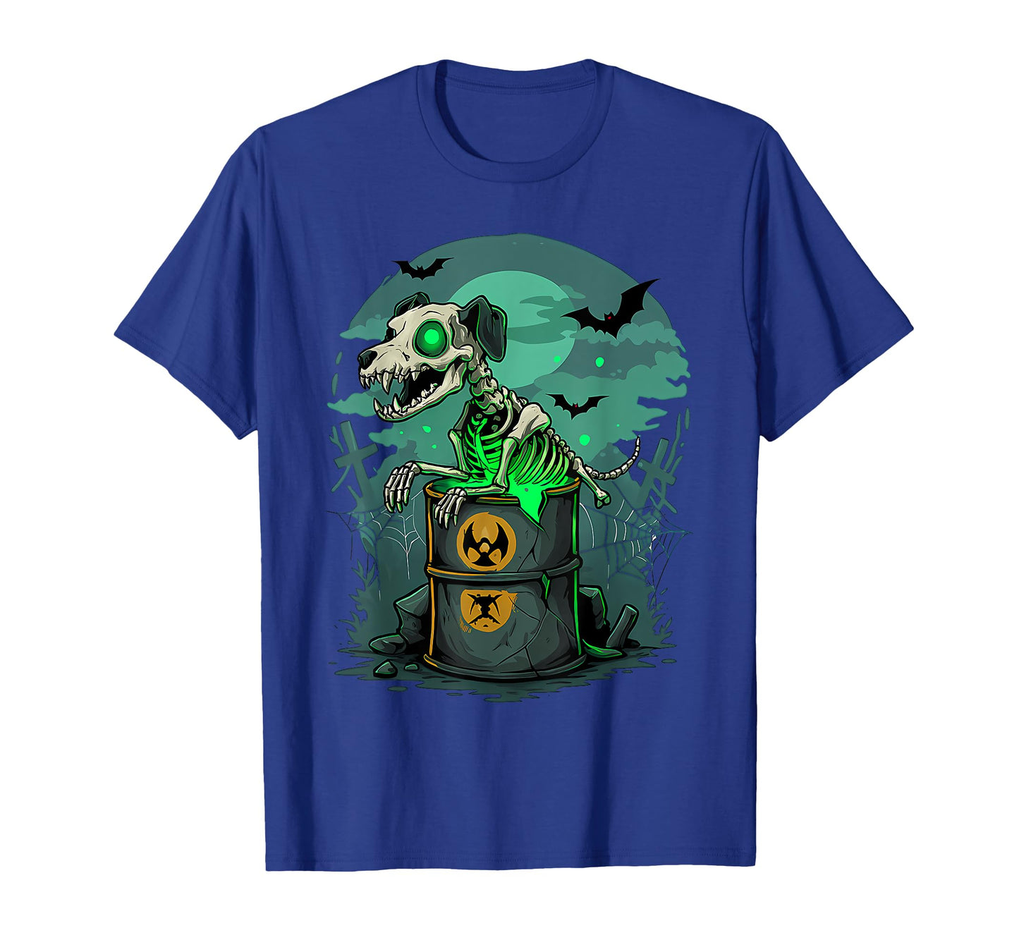 Radioactive Dog Skeleton Halloween Eerie Design T-Shirt