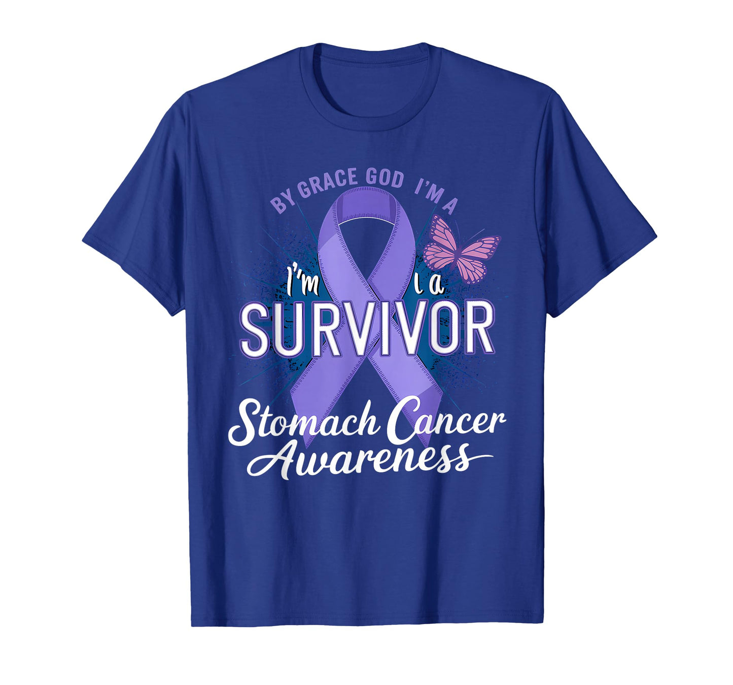 Stomach Cancer Awareness Periwinkle Ribbon I'm A Survivor T-Shirt