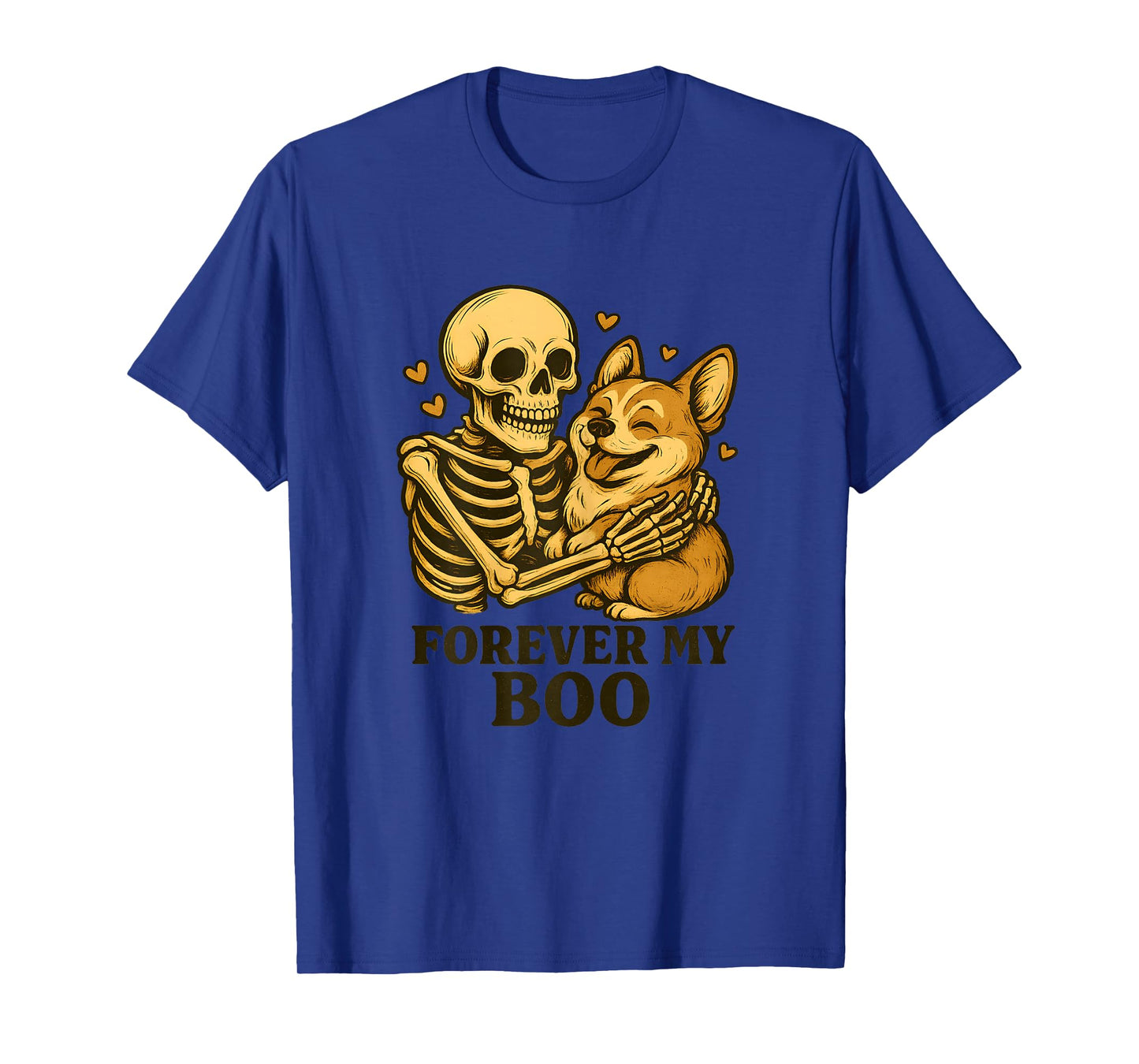 Womens Forever My Boo Skeleton Corgi Funny Halloween Couple T-Shirt