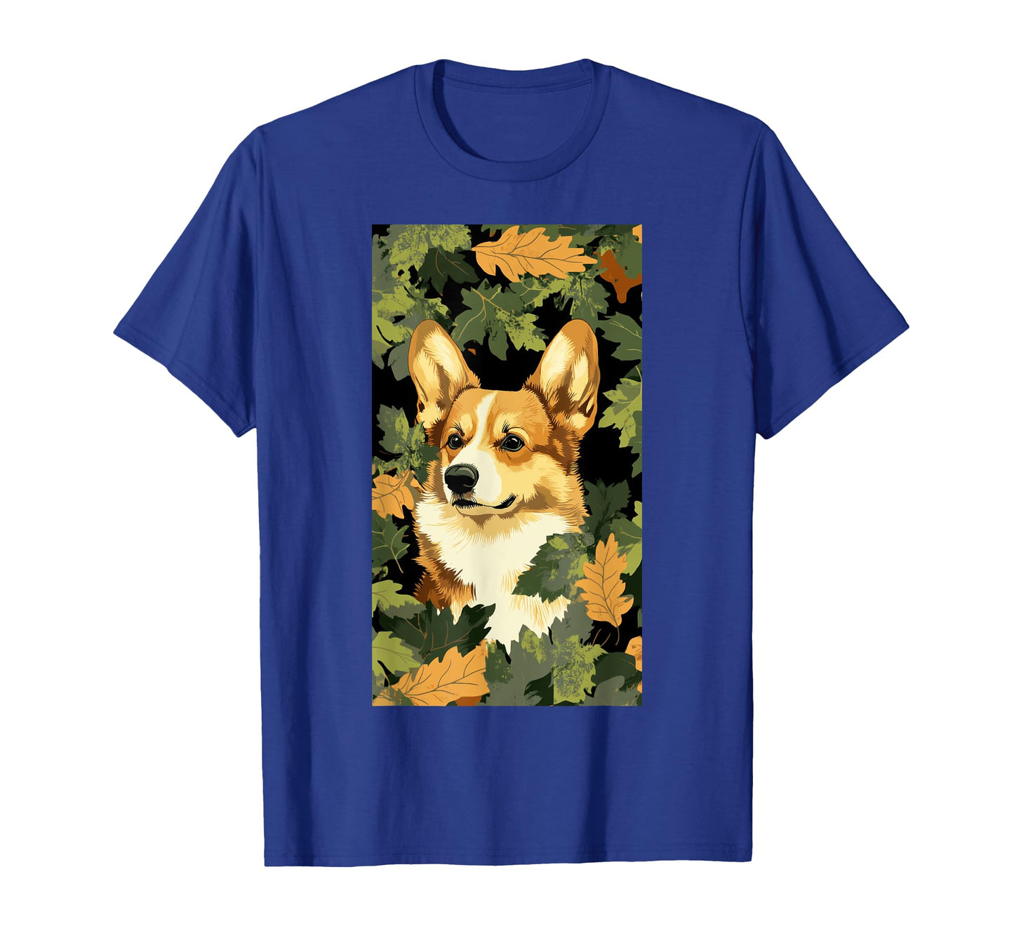 Pembroke Welsh Corgi Leaf Camouflage Pattern T-Shirt