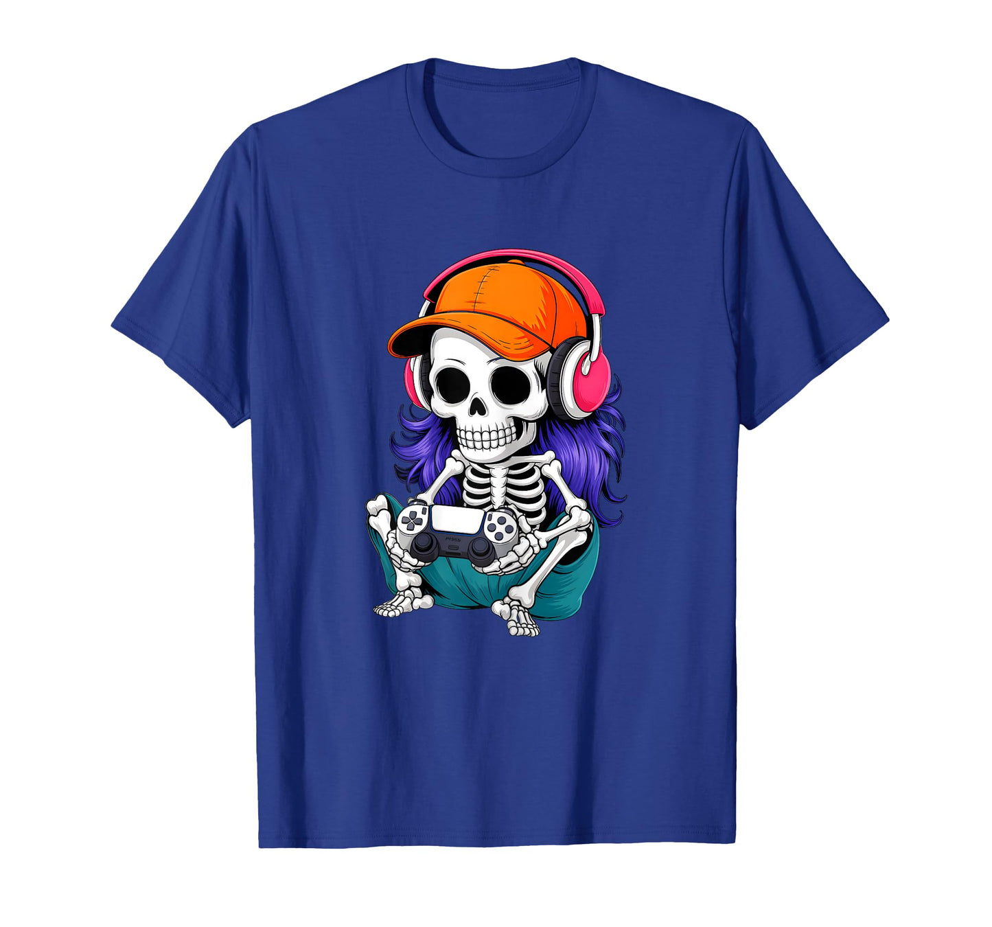 Funny Girls Halloween Skeleton Gamer Video Gaming Girl Women T-Shirt