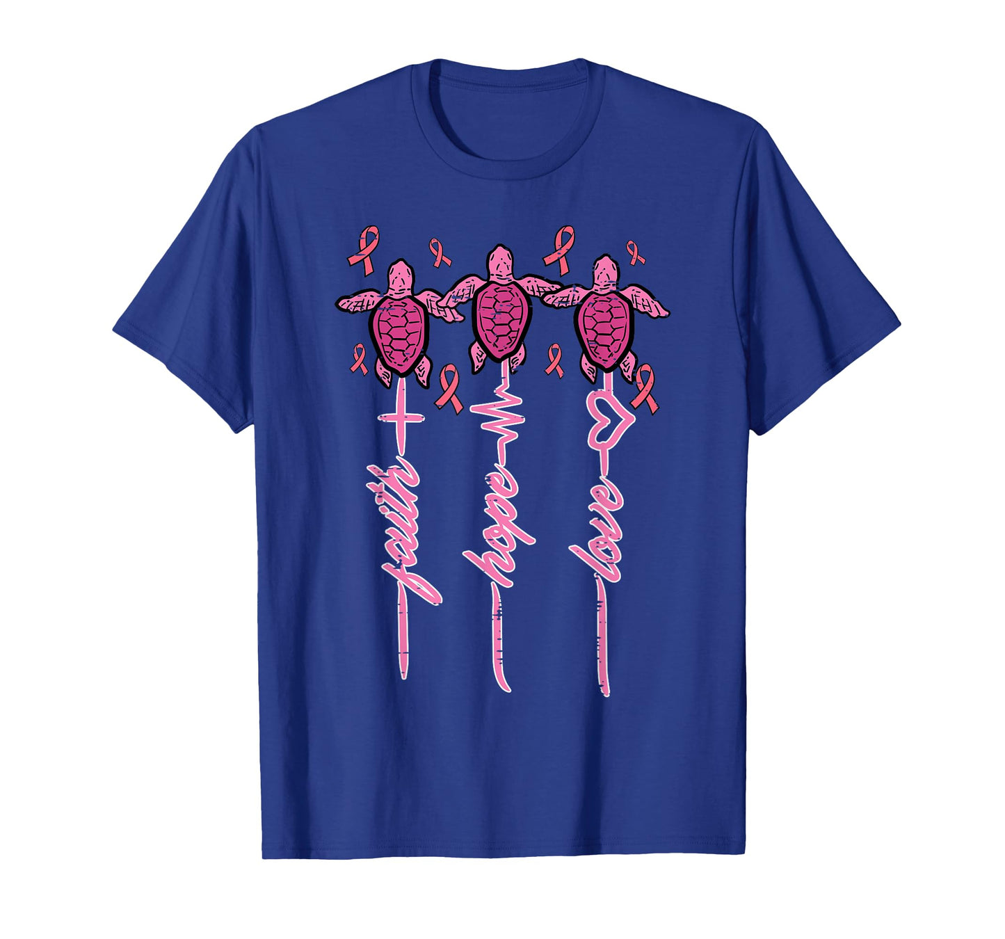 Breast Cancer Awareness Turtles Faith Hope Men Women Kids T-Shirt