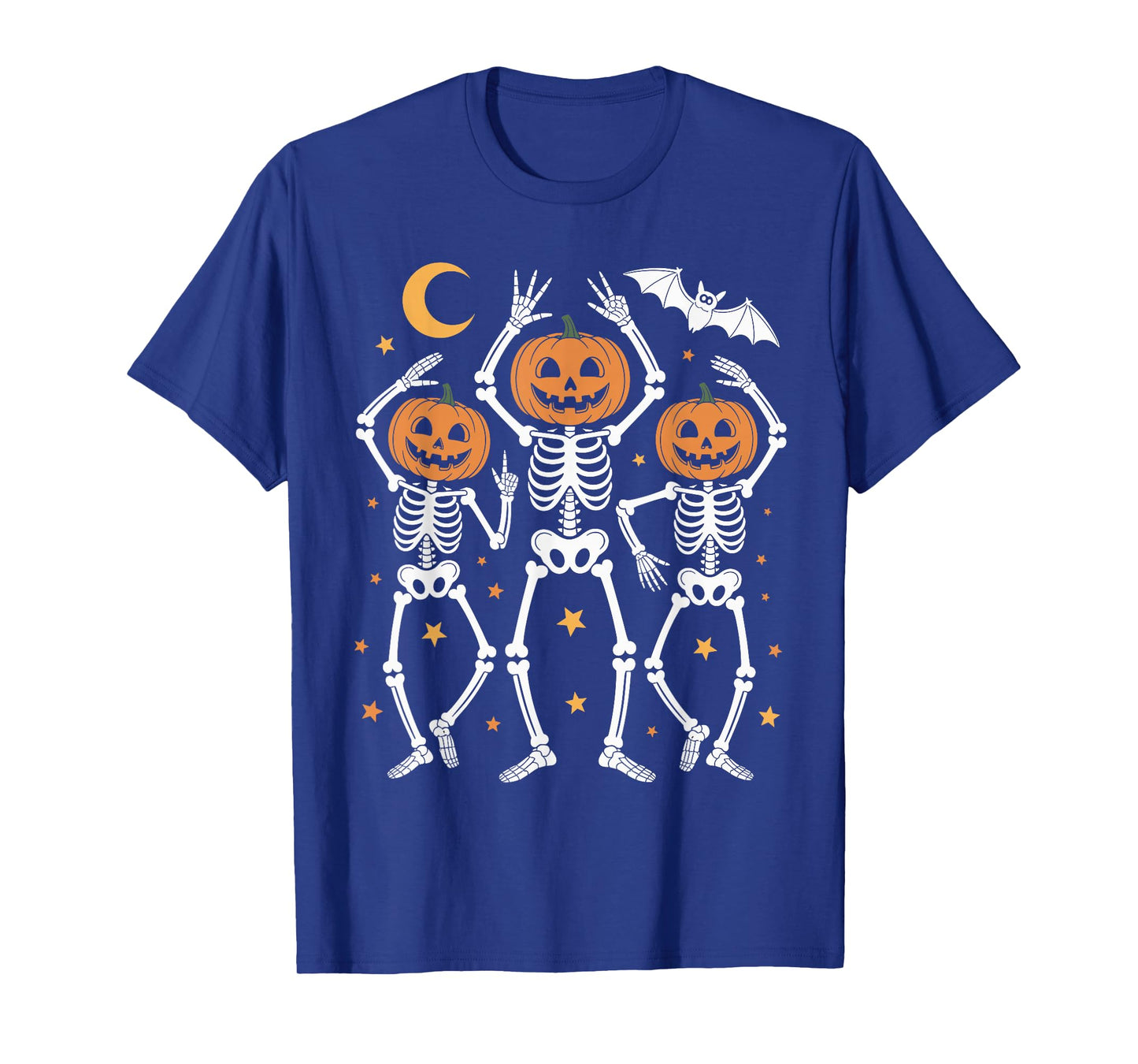 Funny Dancing Skeleton Pumpkin Halloween Cute Spooky Season T-Shirt