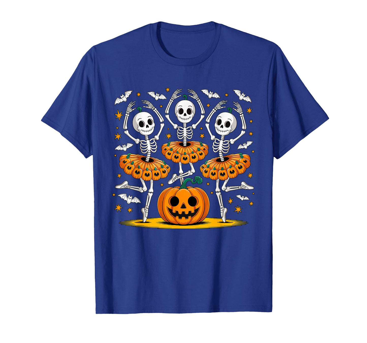 Ballet Skeleton Pumpkin Halloween Scary for Men Women Boys T-Shirt