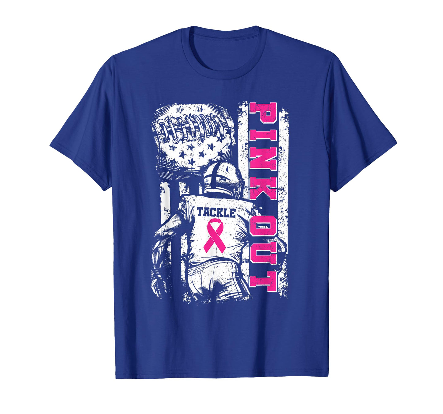 Pink Out Tackle Breast Cancer Awareness American Football T-Shirt