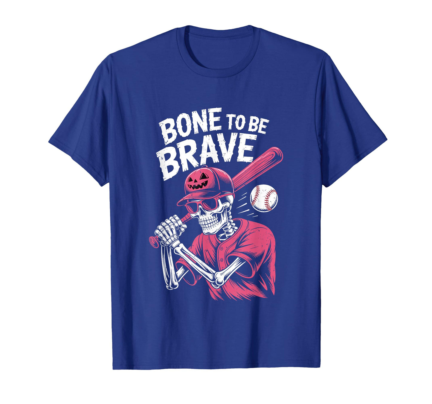Baseball Skeleton Fighter Halloween Breast Cancer Awareness T-Shirt