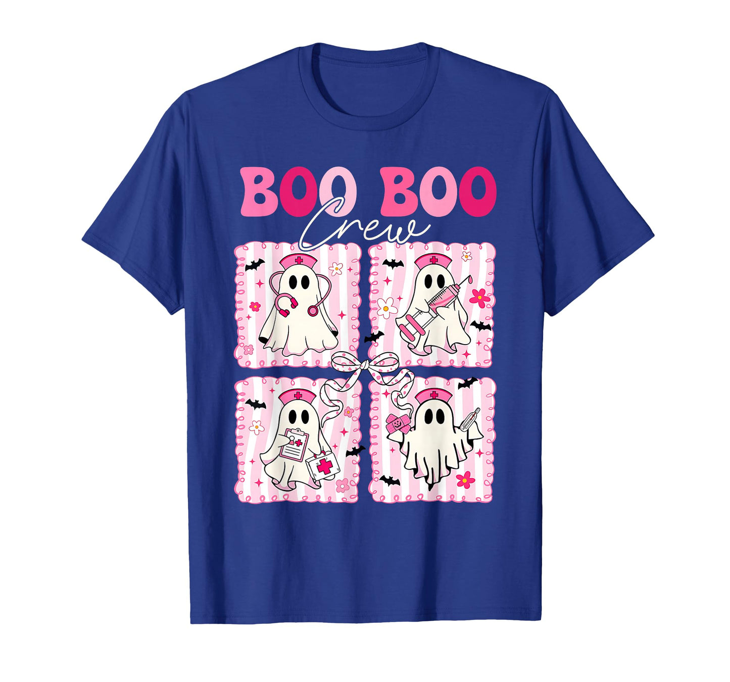 Boo Boo Crew Halloween Coquette Bow Nurse Spooky Ghost T-Shirt