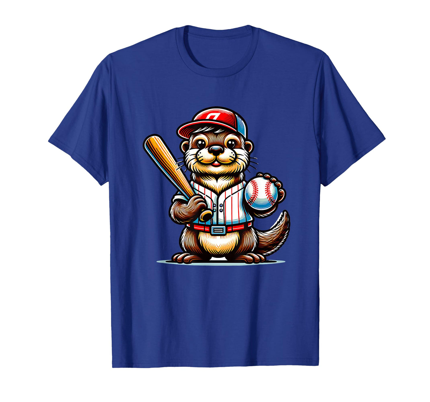 Baseball Otter Fun Player Sports Animal Theme For Everyone T-Shirt