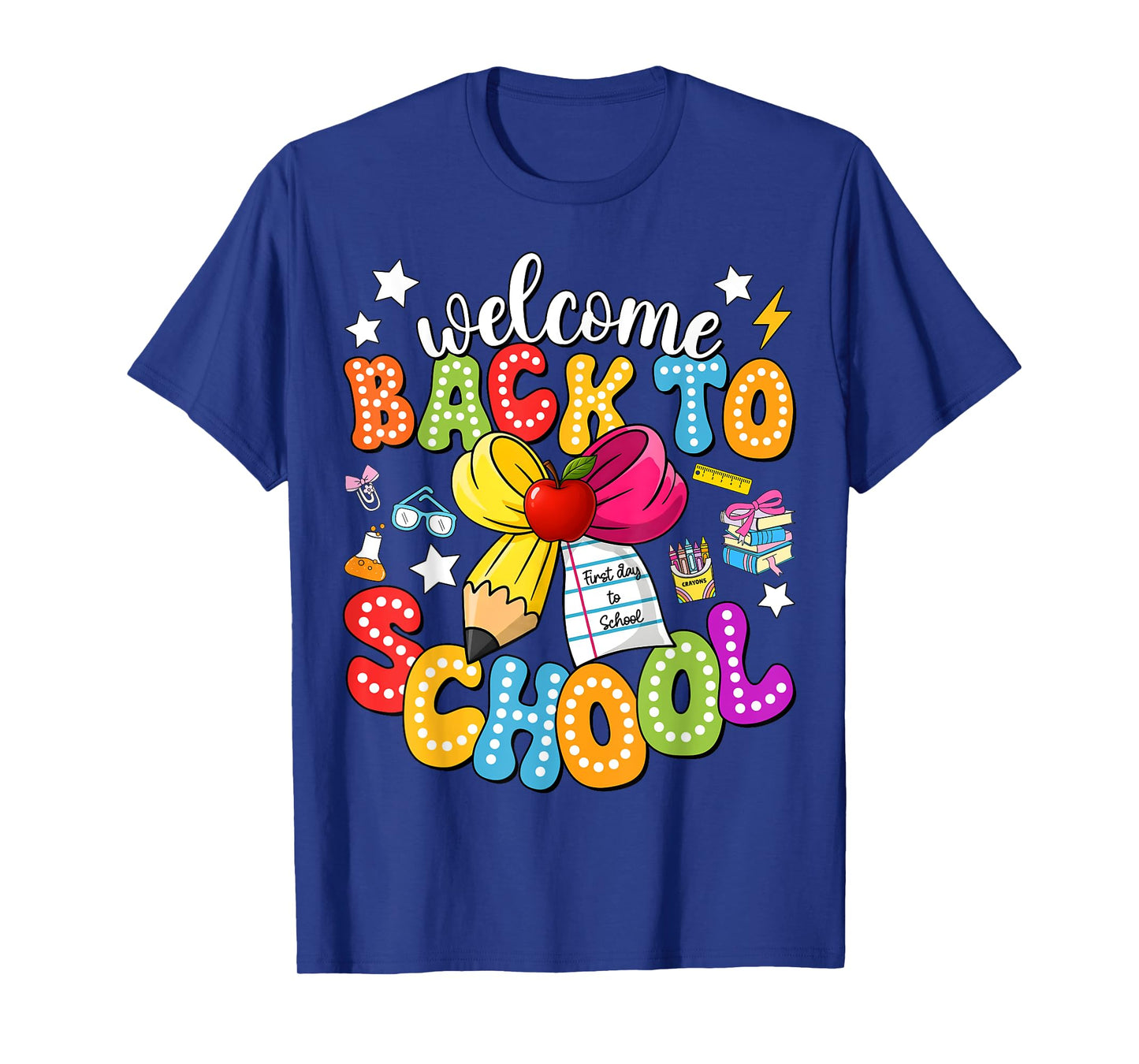 Back To School Pencil Coquette Bow First Day of School Kids T-Shirt
