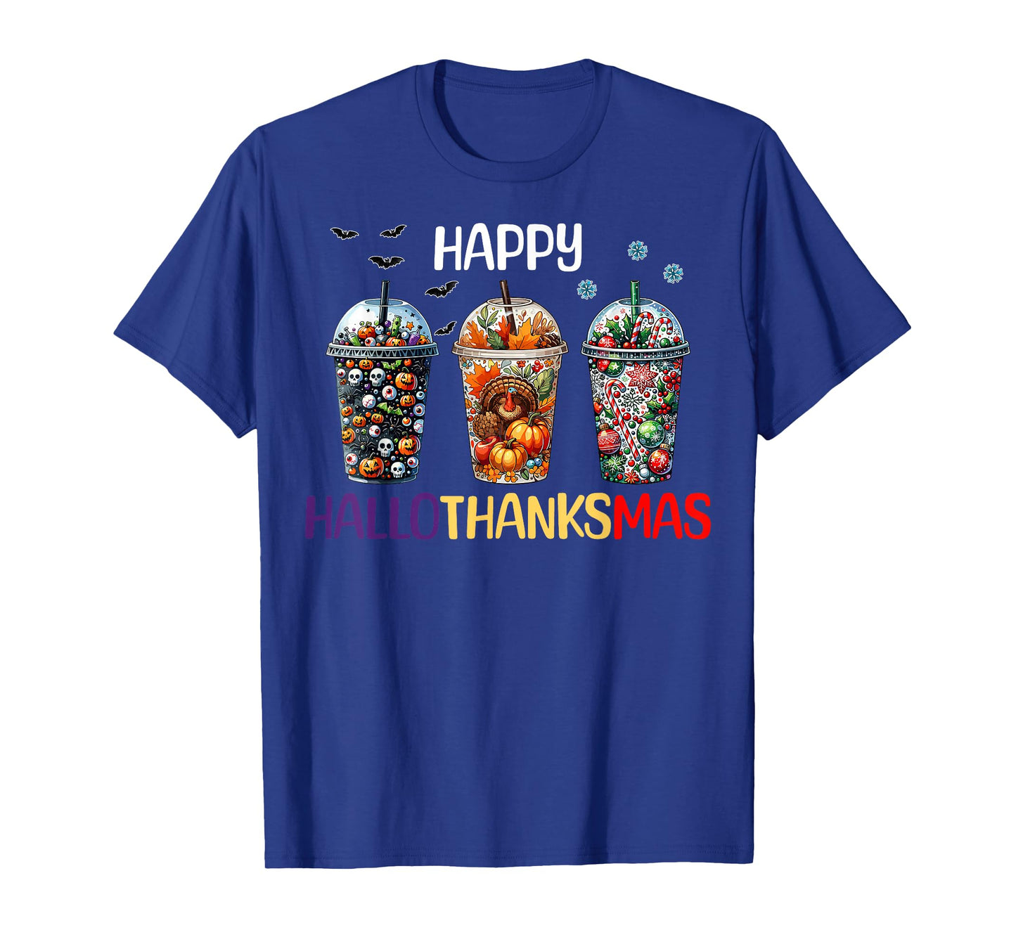 Happy Hallothanksmas Halloween Coffee Latte Thanksgiving T-Shirt