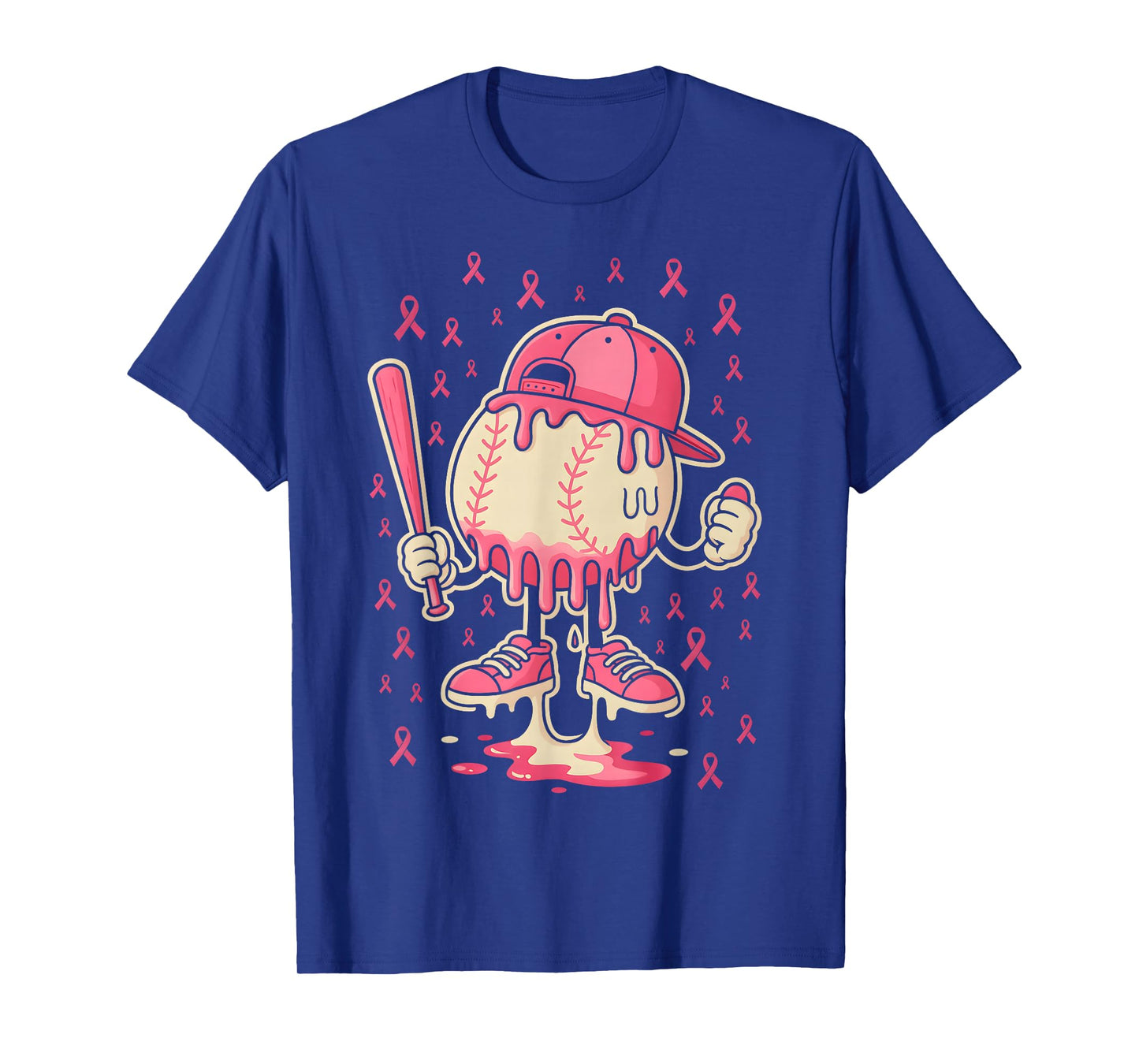Baseball Drip Ice Cream Breast Cancer Awareness Boys & Girls T-Shirt