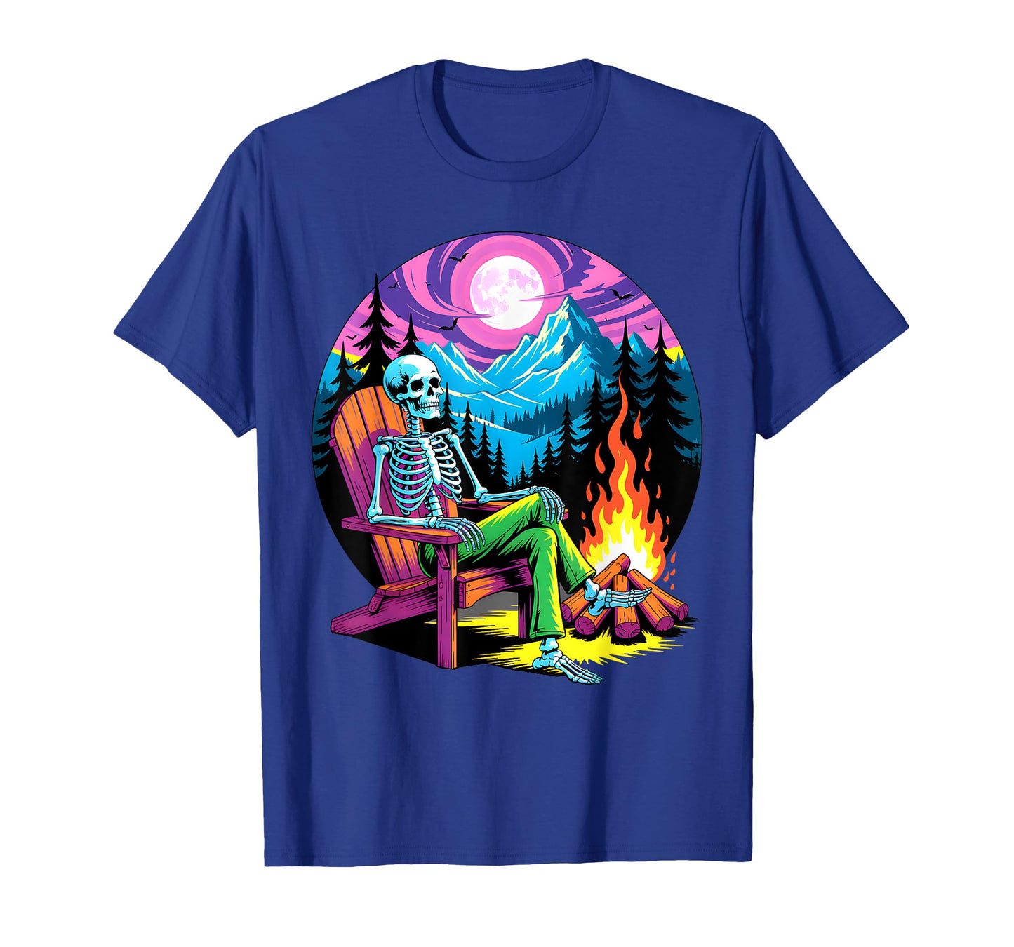 Skeleton Camping Halloween Costume Bones Camp Camper T-Shirt