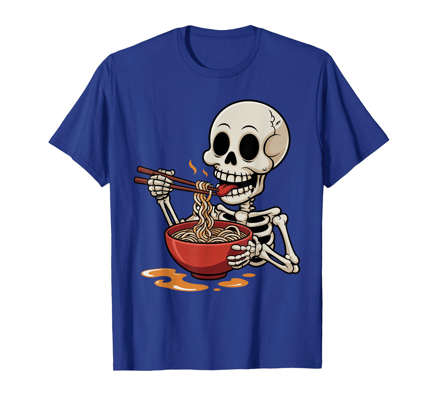 Halloween Cute Skeleton Eating Ramen Noodles Trick or Treat T-Shirt