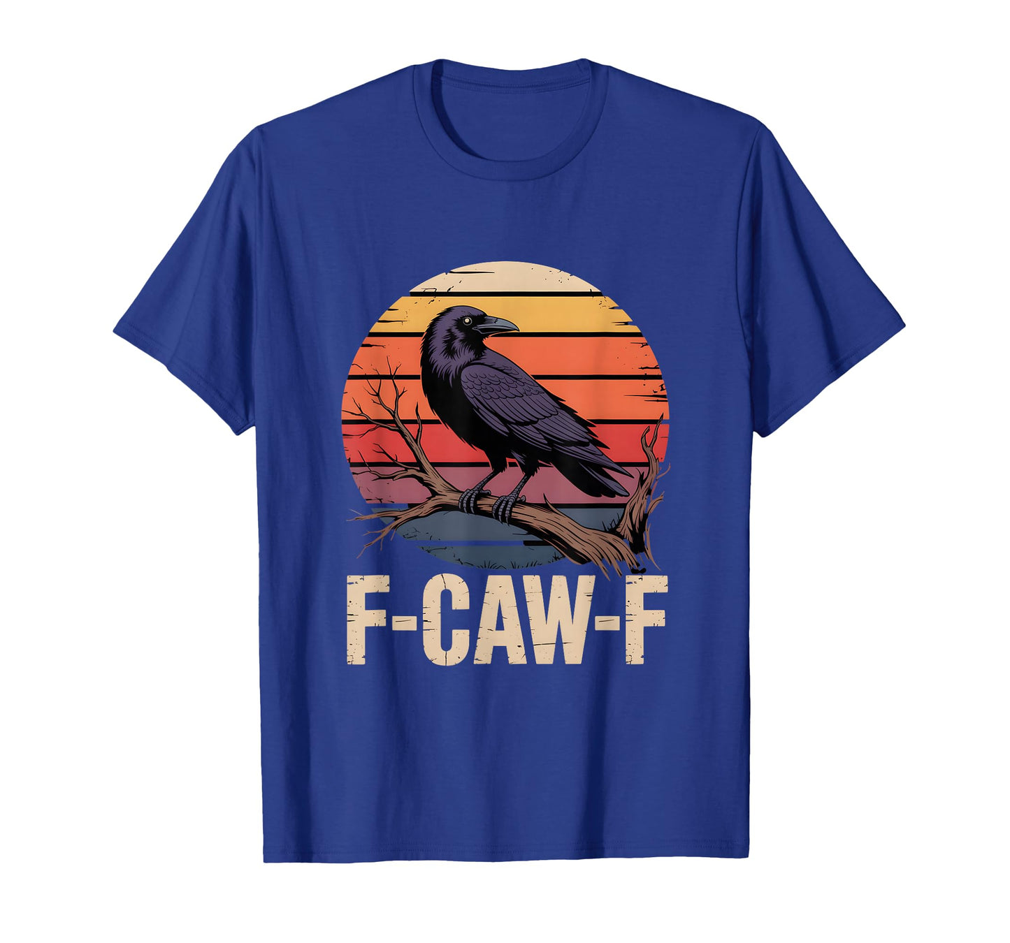 F-Caw-F Witty Crow Vintage Sunset T-Shirt