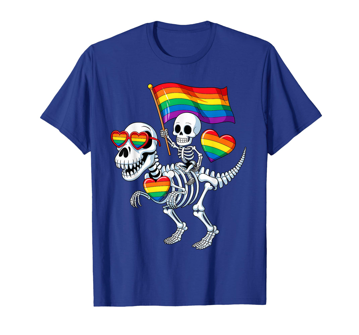 Halloween Homosexual Rainbow Dinosaur Skeleton Gay Pride T-Shirt