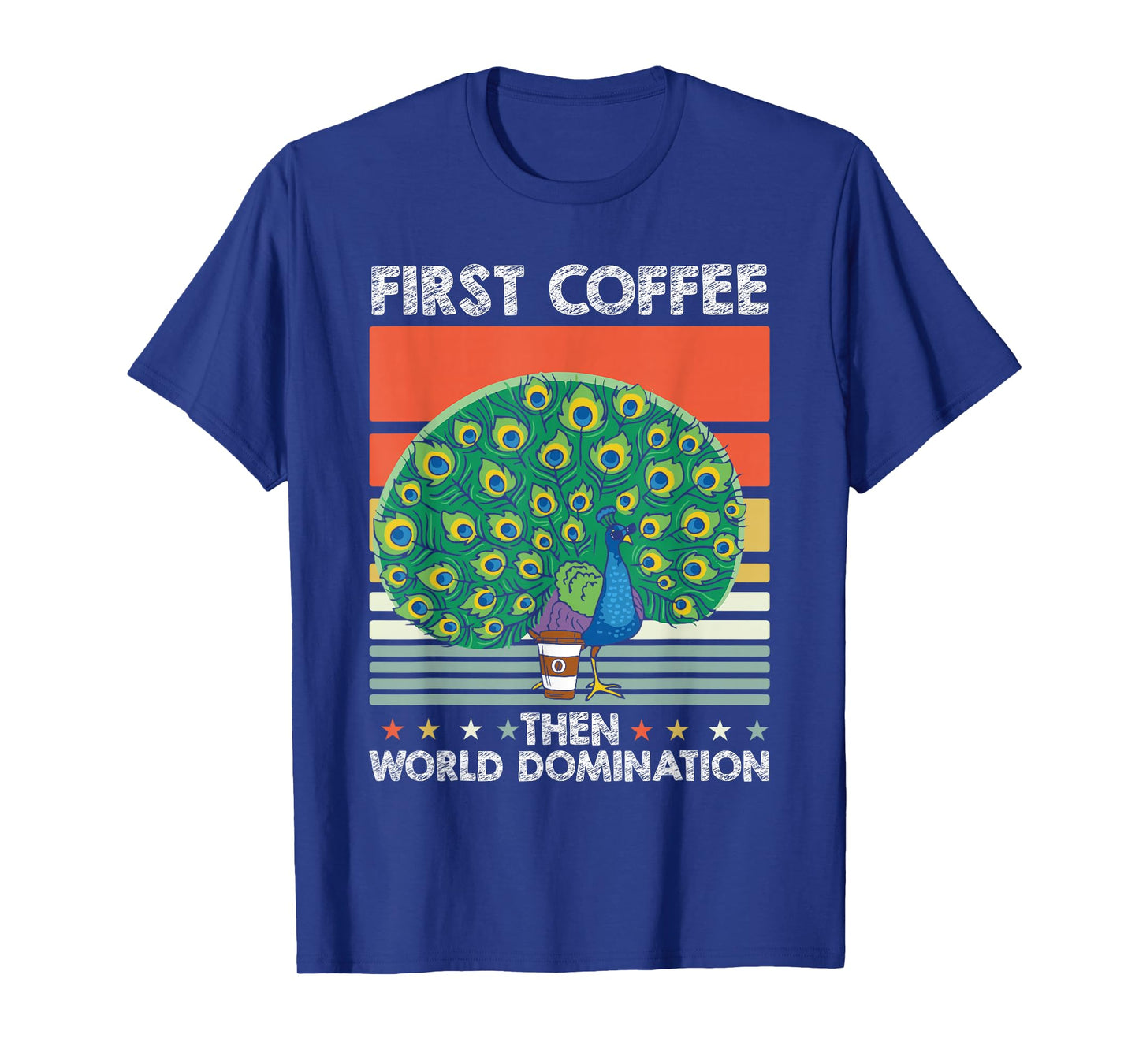 Retro Peafowl Coffee Ornithology - Wildlife Vintage Peacock T-Shirt