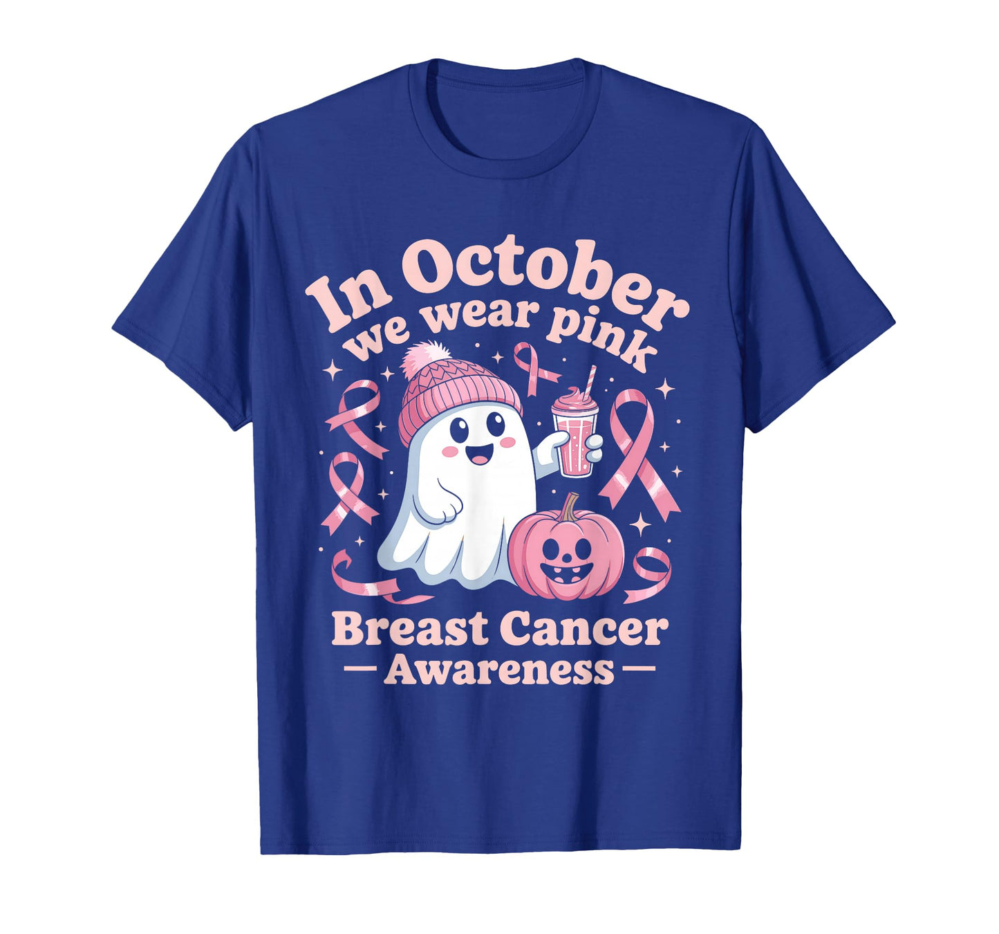 in October We Wear Pink Breast Cancer Awareness Women T-Shirt