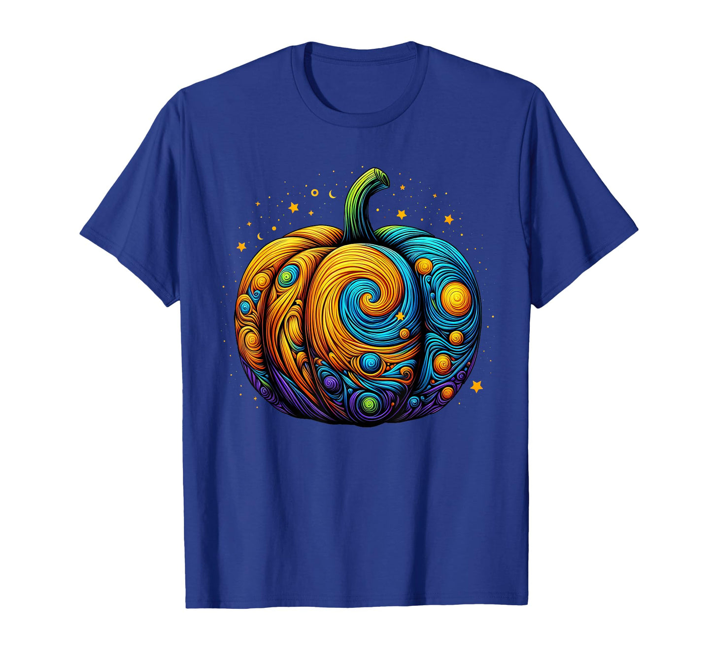 Pumpkin Halloween Starry Night Van Gogh Thanksgiving Fall T-Shirt