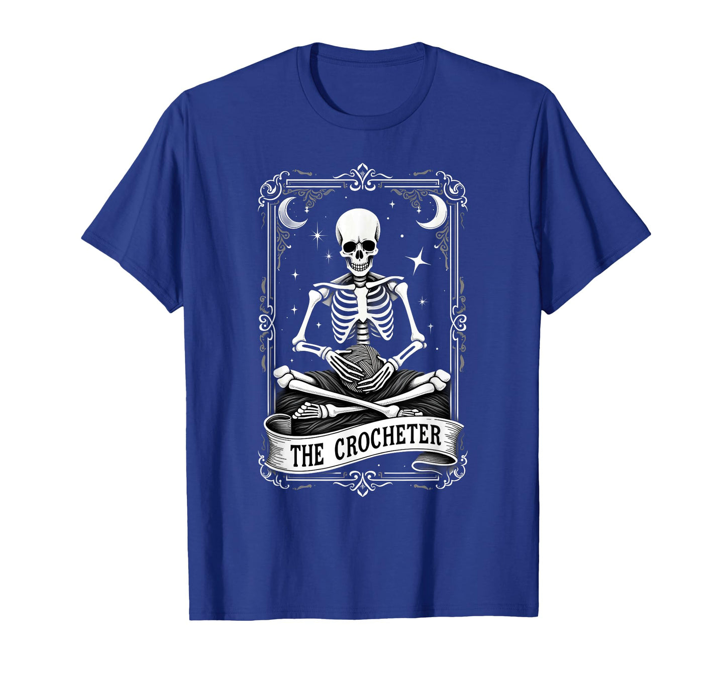 Gothic Tarot Card Crocheter Skeleton Halloween Quilter T-Shirt