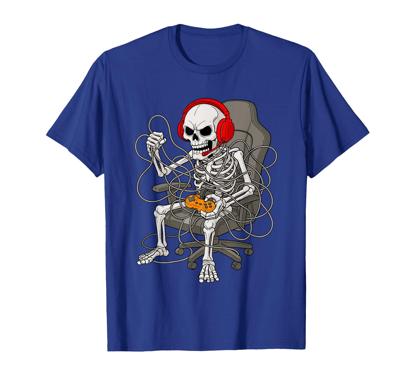 Halloween Skeleton Gamer Video Gaming Funny Skeleton Gaming T-Shirt