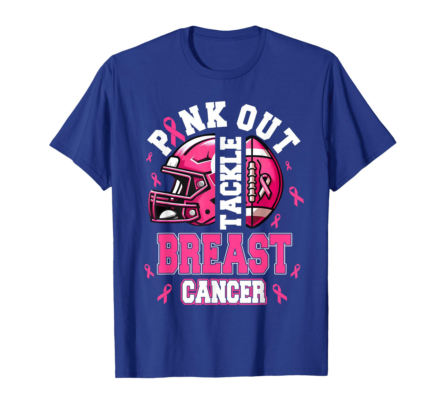 Pink Out Tackle Breast Cancer Awareness American Football T-Shirt