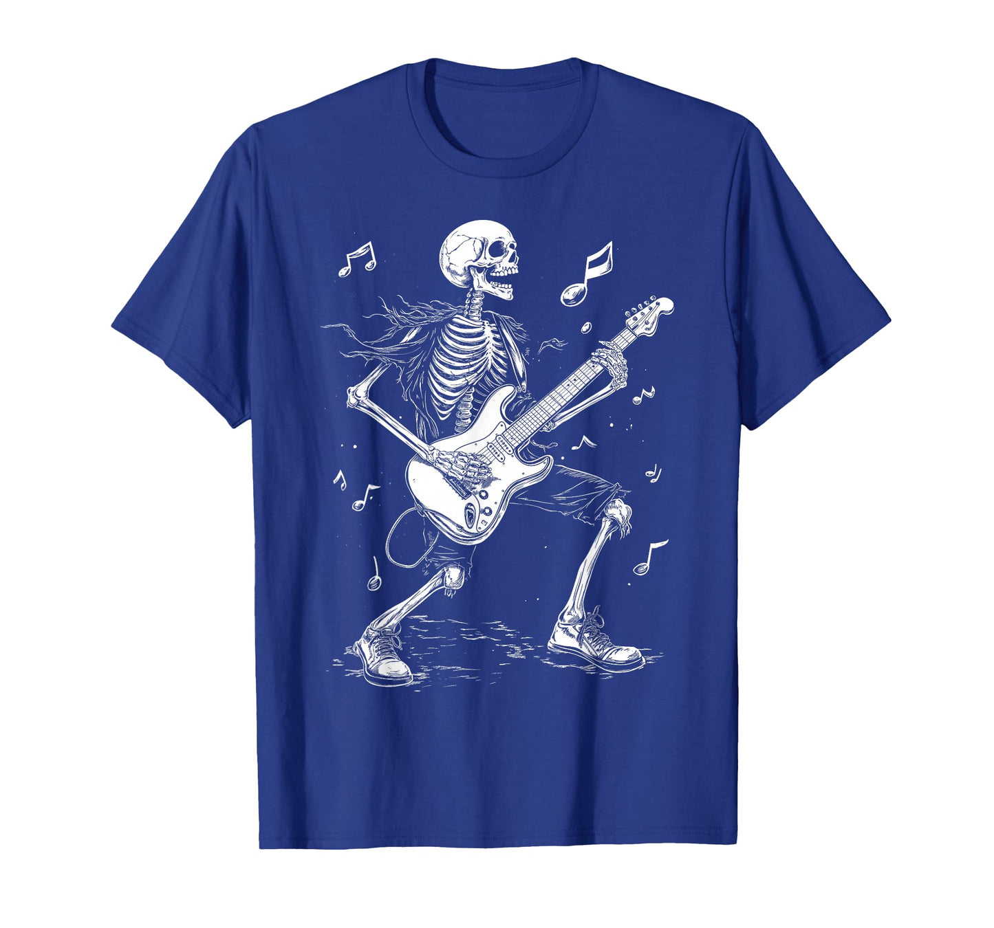 Skeleton Electric Guitar Player Music Rock Band T-Shirt