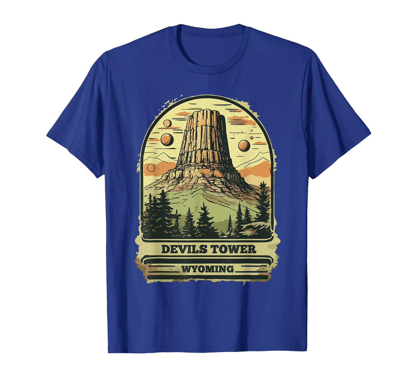 Devils Tower National Monument Wyoming Vintage Retro Travel T-Shirt