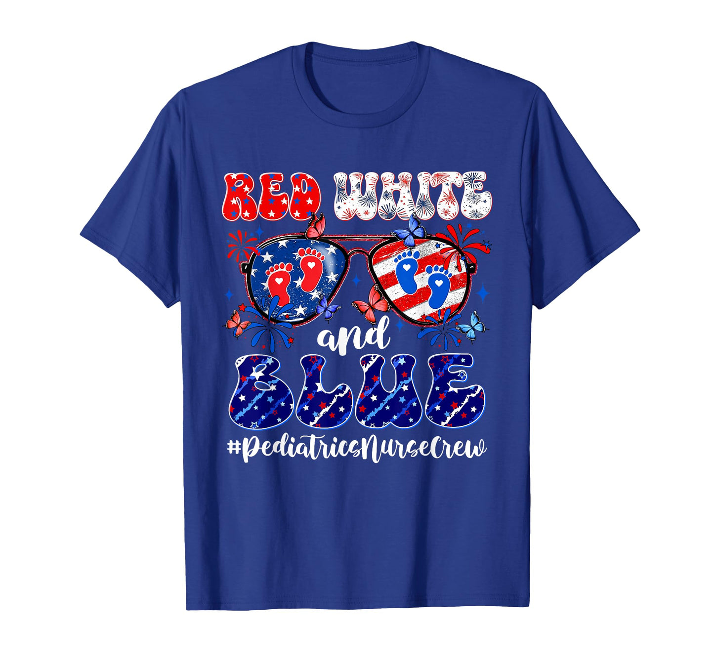Red White & Blue Pediatrics Crew Pediatric Nurse 4th Of July Women Men T-Shirt