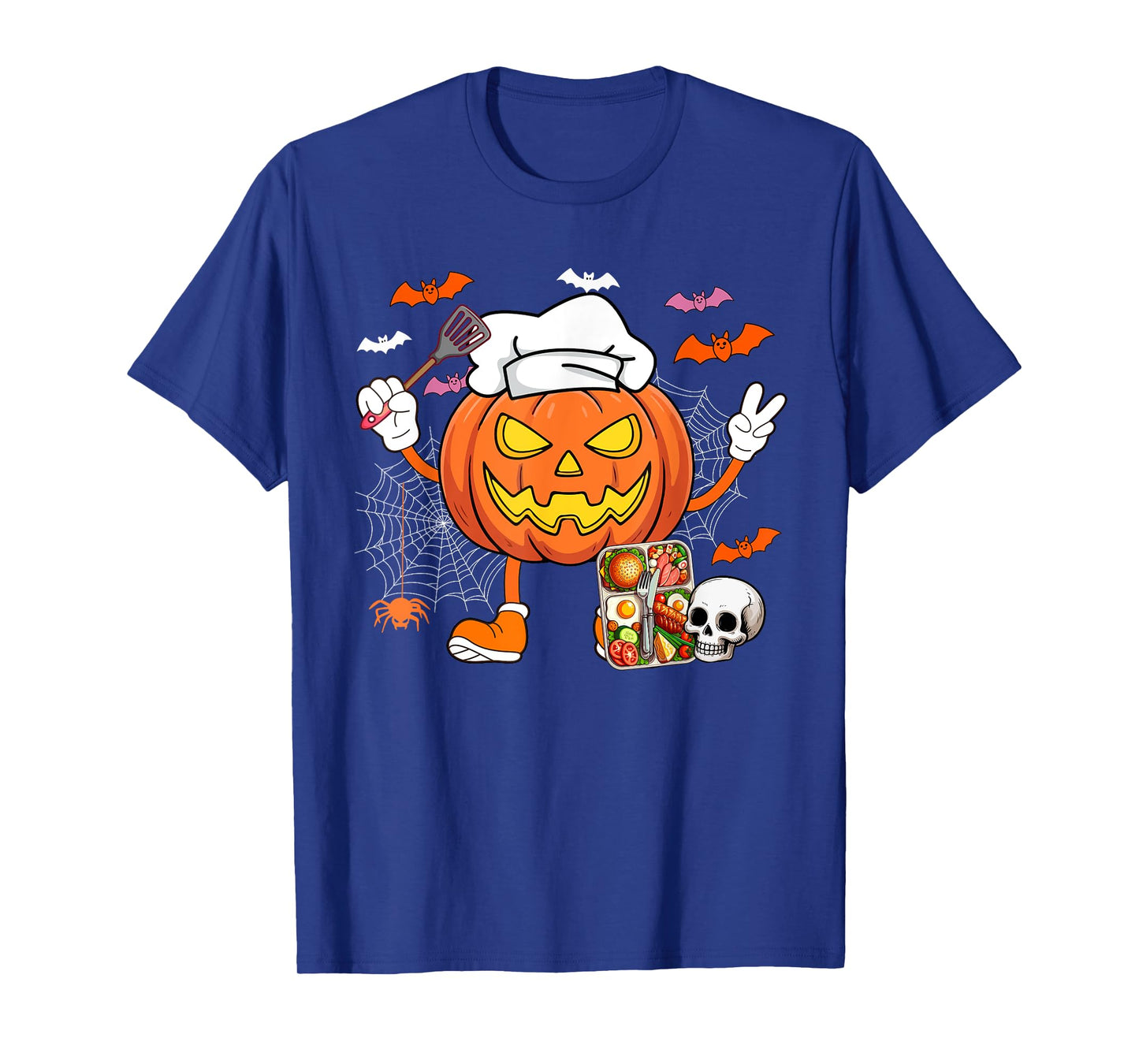 Lunch Lady Job Horror Carved Pumpkin Halloween Costume Team T-Shirt
