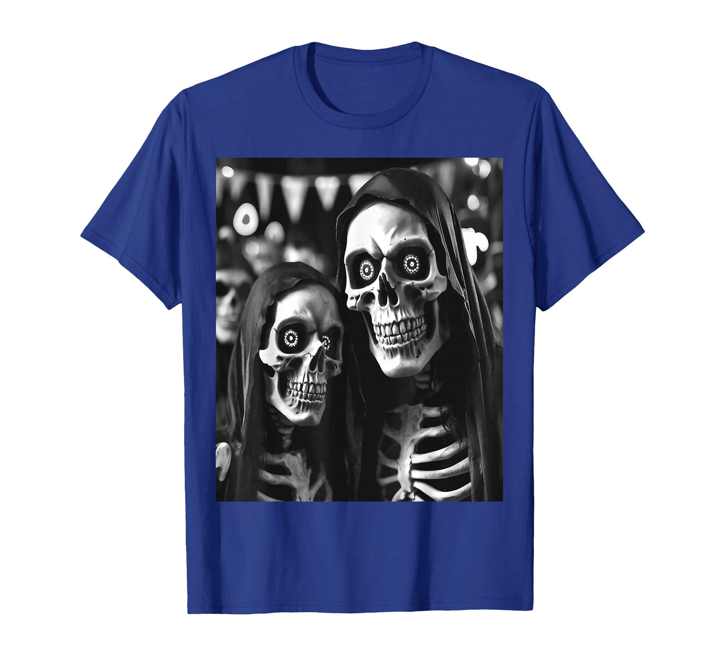 Spooky Skeleton Couple Halloween Party Celebration Funny T-Shirt