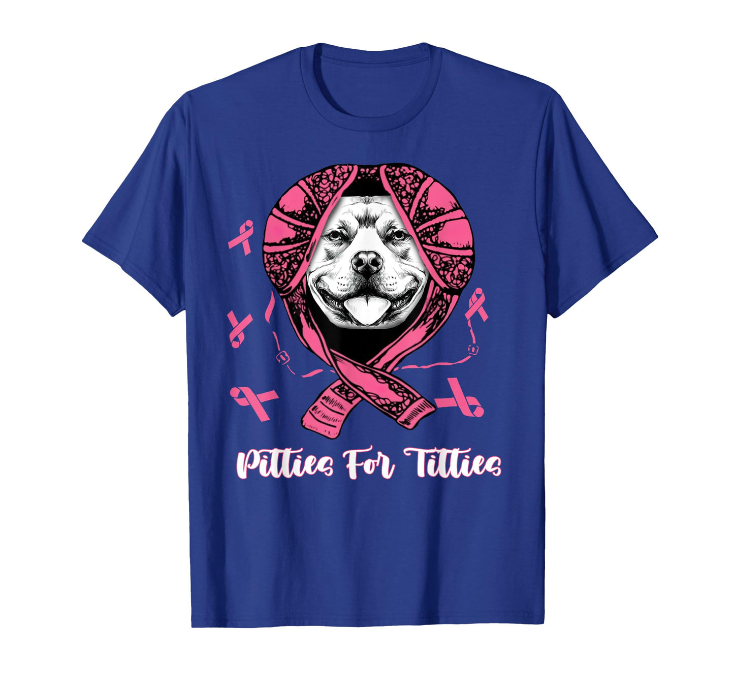 Pitties For Titties Funny Pitbull Breast Cancer Awareness T-Shirt