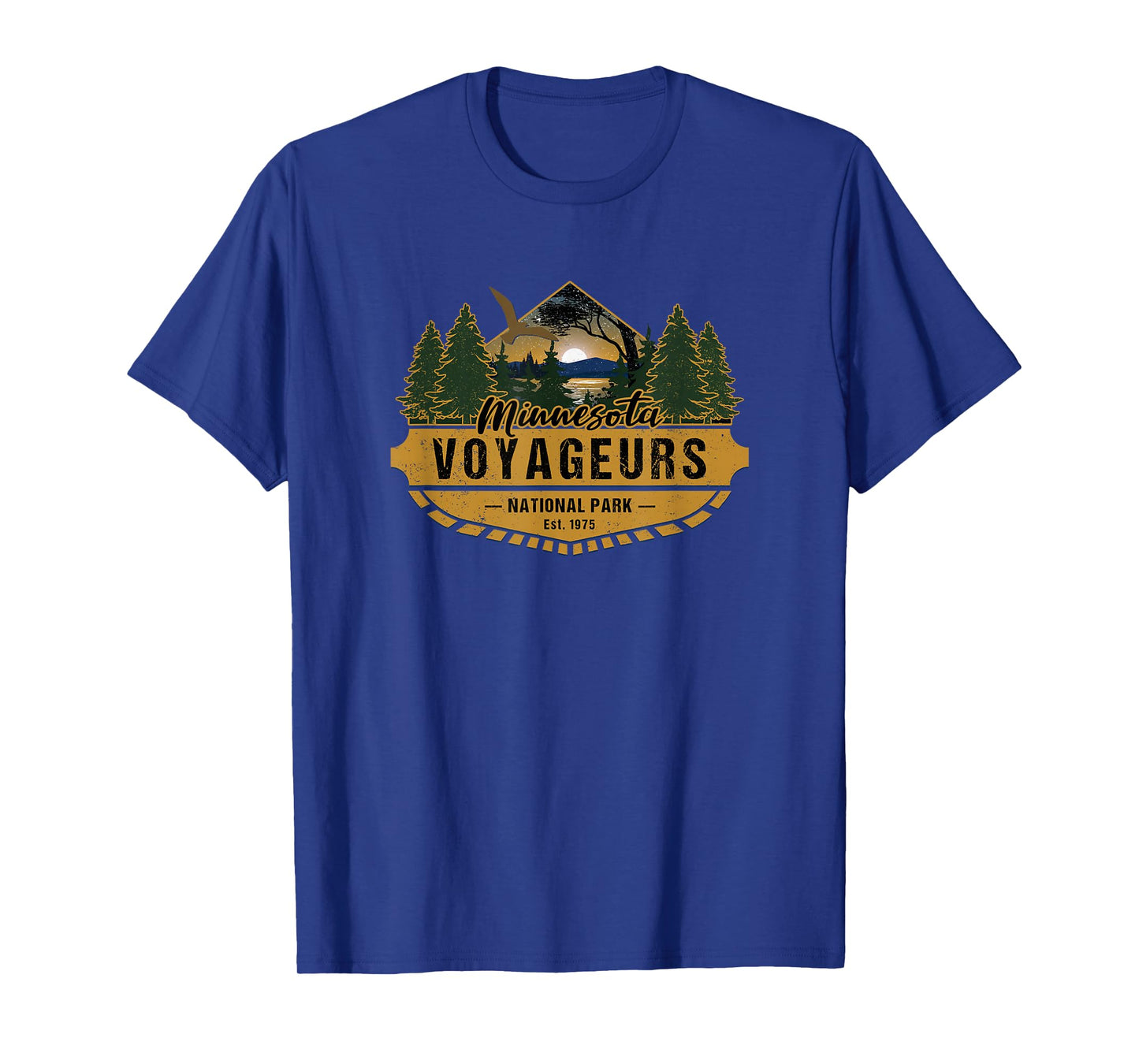 KAEDAM Gifts: Voyageurs National Park Unisex-Adults Kids Black Cotton Short Sleeve Classic Fit T-Shirt